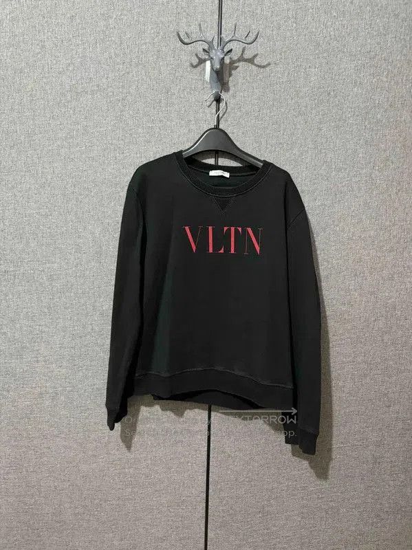Valentino Valentino Black Cotton Logo Sweatshirt for Men . Size US S / EU 44-46 / 1 - 1 Thumbnail