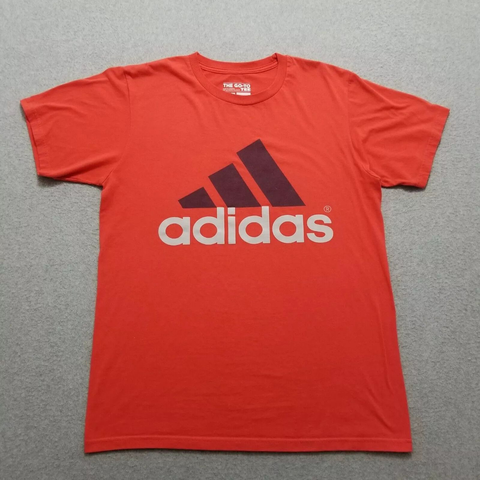 Adidas Adidas Shirt Mens Medium Red Crew Neck Short Sleeve Logo Size US M / EU 48-50 / 2 - 1 Thumbnail