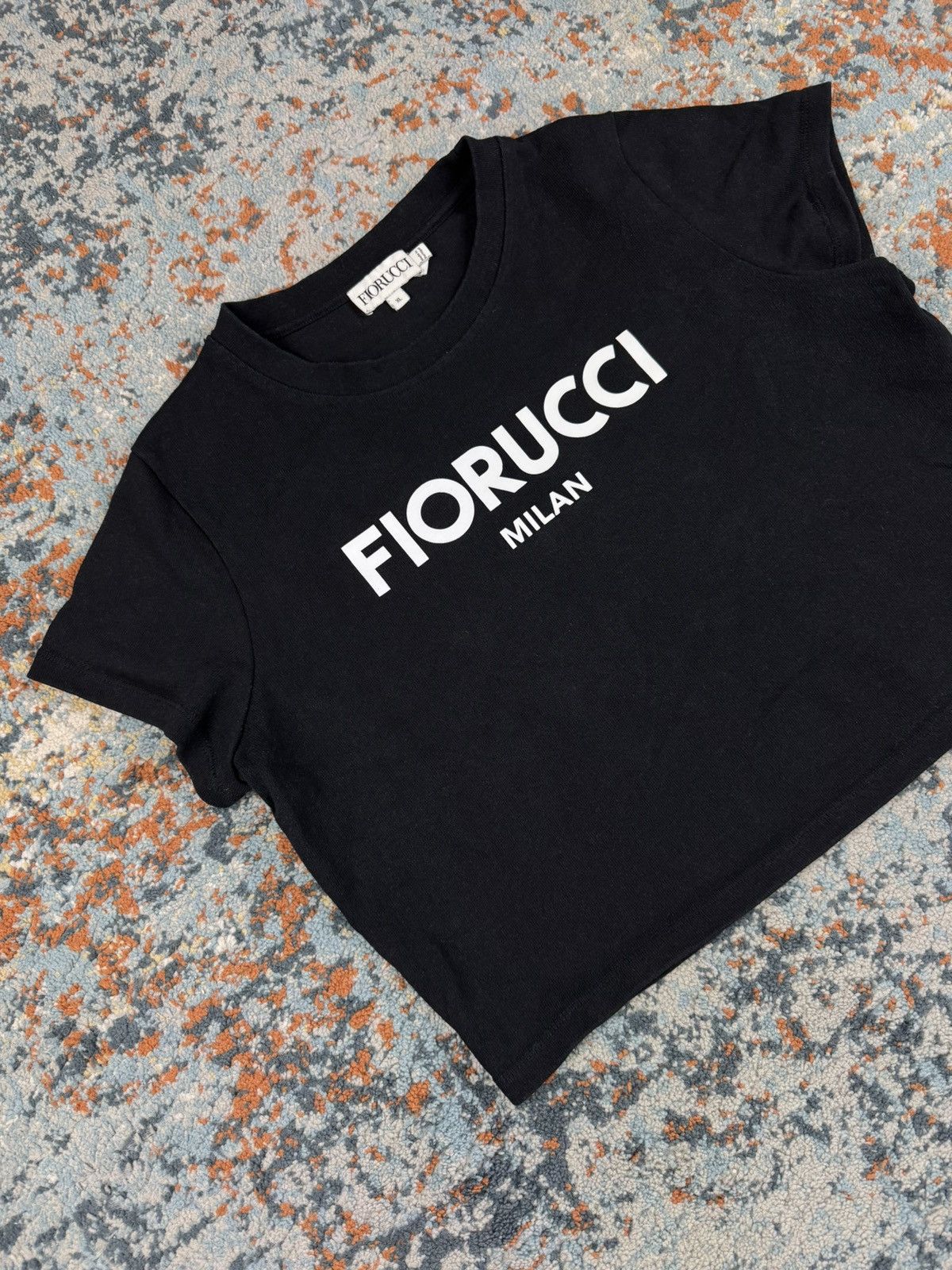 Fiorucci × Vintage Vintage y2k Fiorucci milan spellout logo crop top tshirt Size XL / US 12-14 / IT 48-50 - 2 Thumbnail