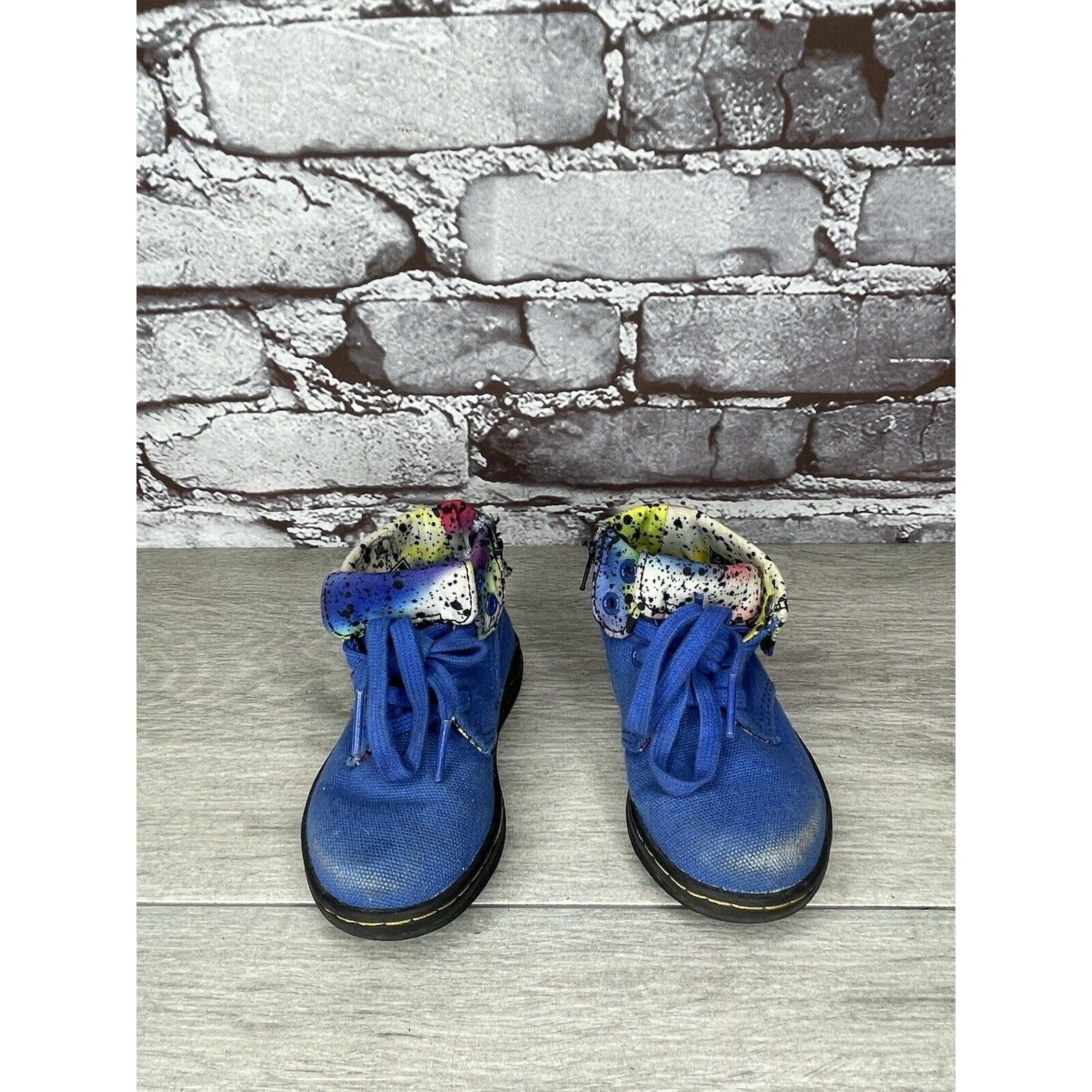 Dr. Martens DR MARTENS BLUE CANVAS Clover Fold Down BOOTS YOUTH AIR WALK Size US 6.5 / IT 36.5 - 10 Thumbnail