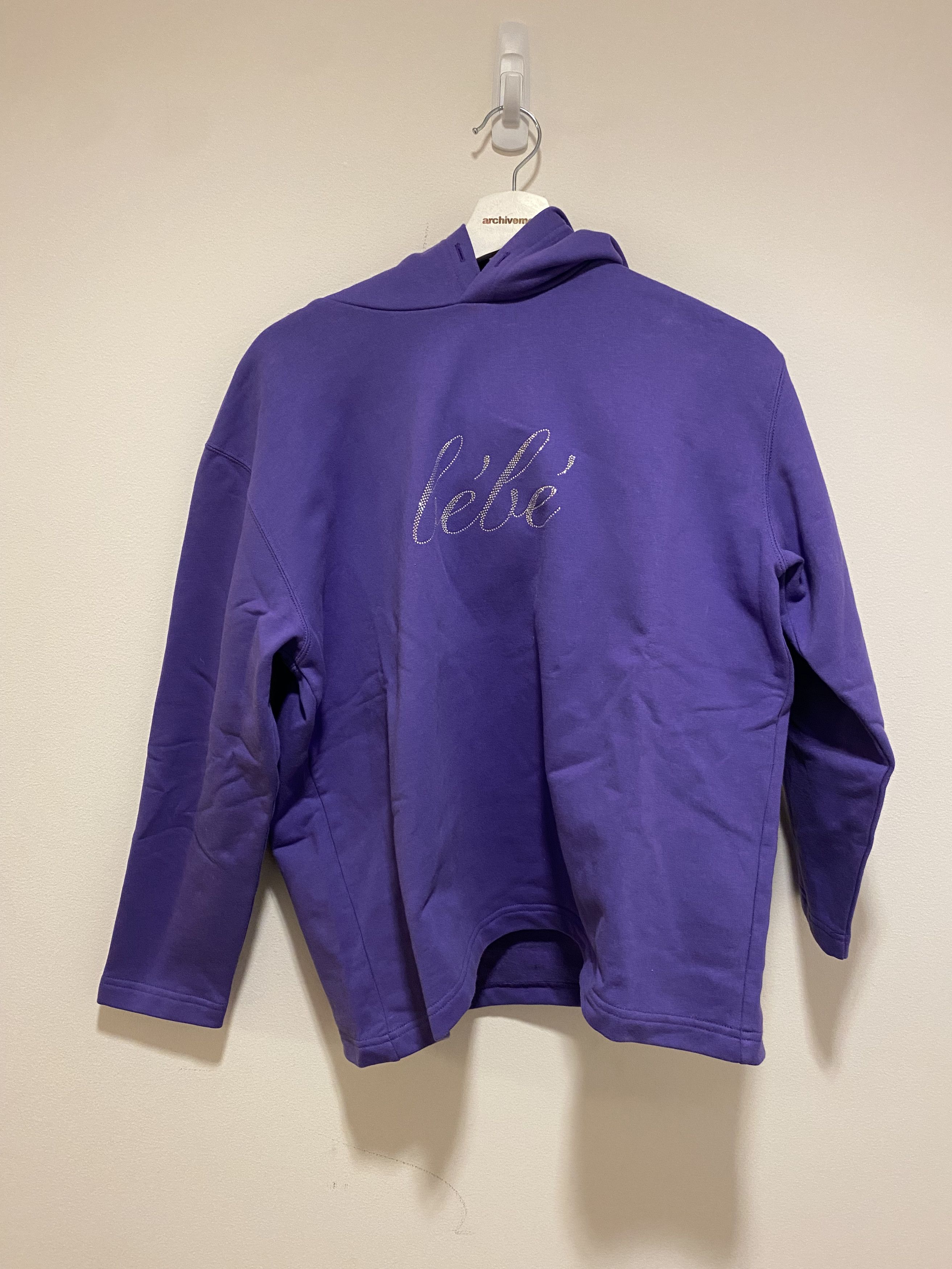 Pre-owned Balenciaga Bebe Cropped Hoodie Purple