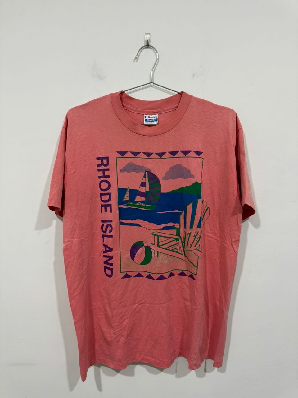 Hanes × Vintage Vintage 90s Rhode Island Tee Size US L / EU 52-54 / 3 - 1 Thumbnail