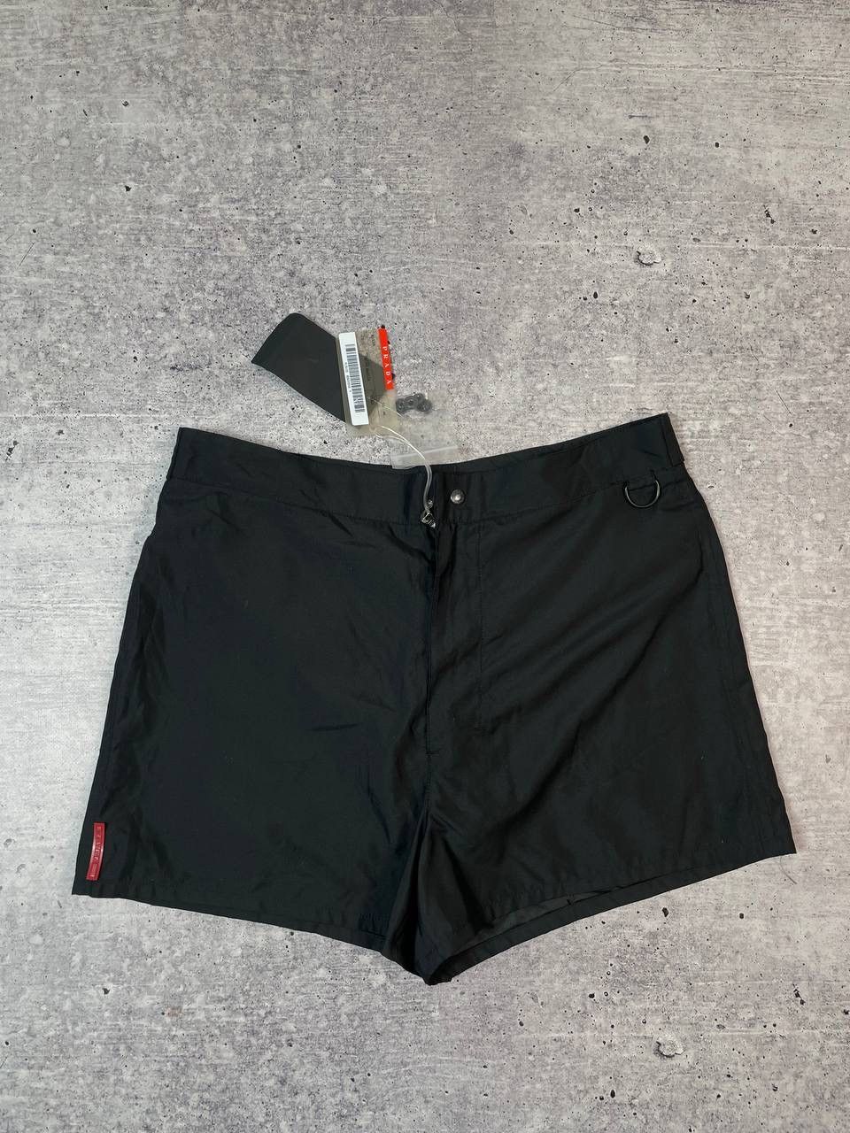 New Vintage 00s Prada Sport Red Tab Boxer Swim Shorts Y2K