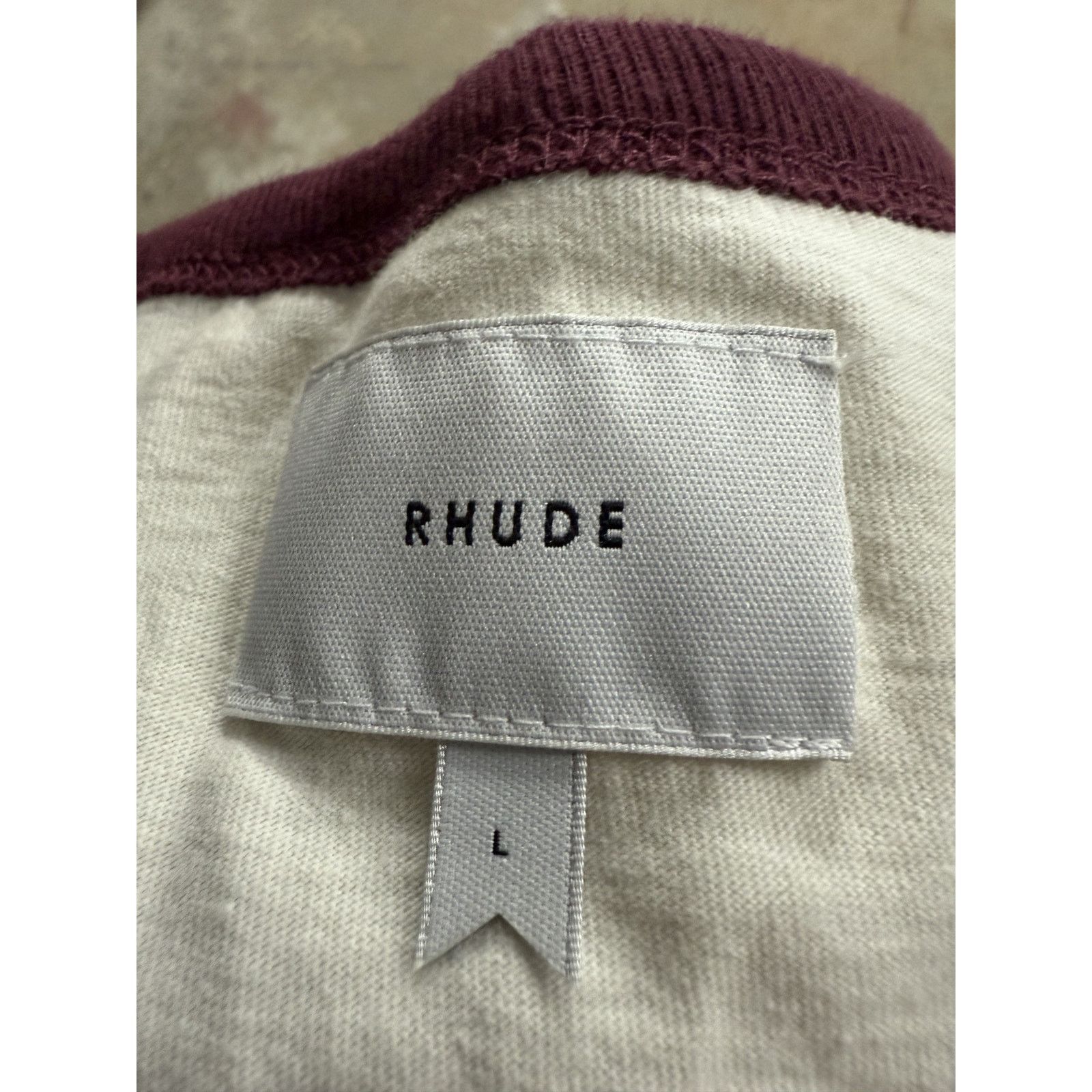 Rhude Rhude Tee Maroon White Large New Size US L / EU 52-54 / 3 - 3 Thumbnail