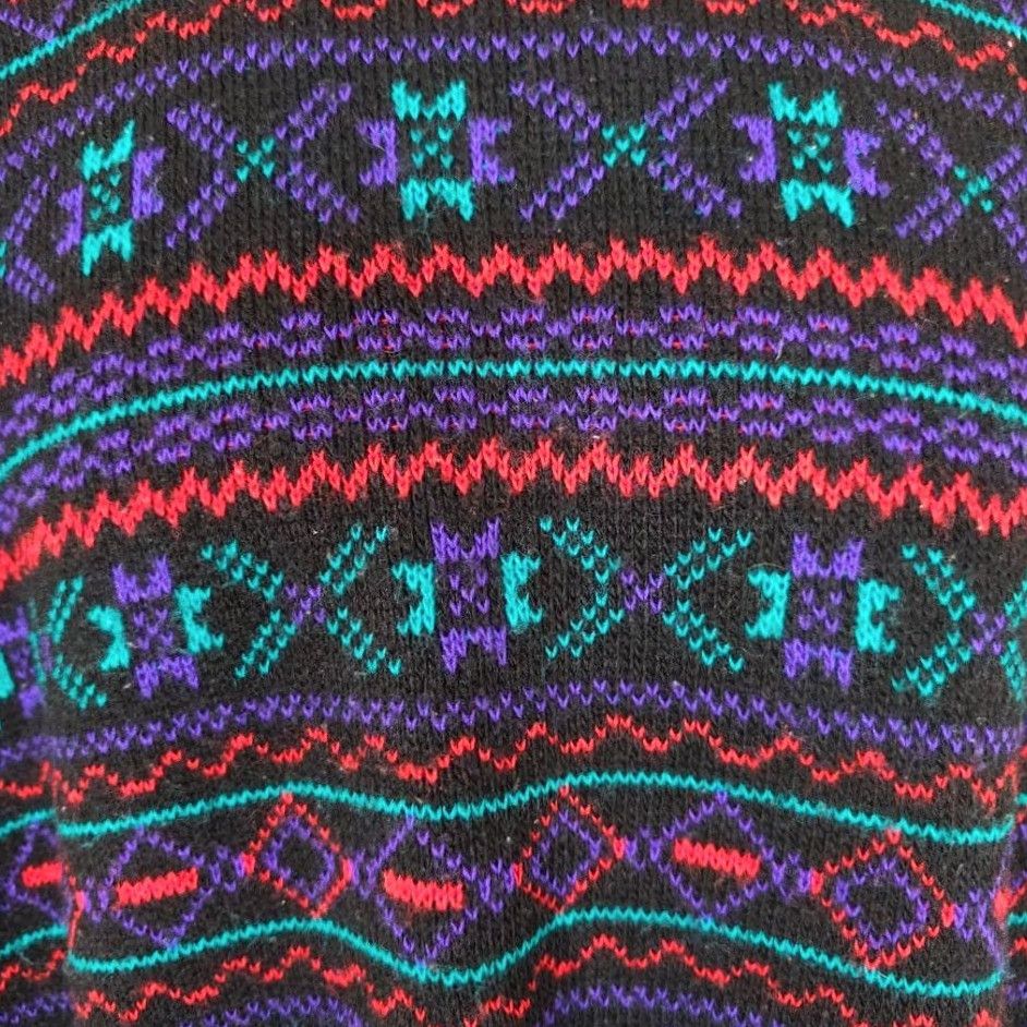 Vintage VINTAGE Woolrich Sweater Womens Size Large 90s Black Purple Southwestern Geometric Knit Pullover Wool Blend Crew Neck Long Sleeve Women's Size L / US 10 / IT 46 - 3 Thumbnail