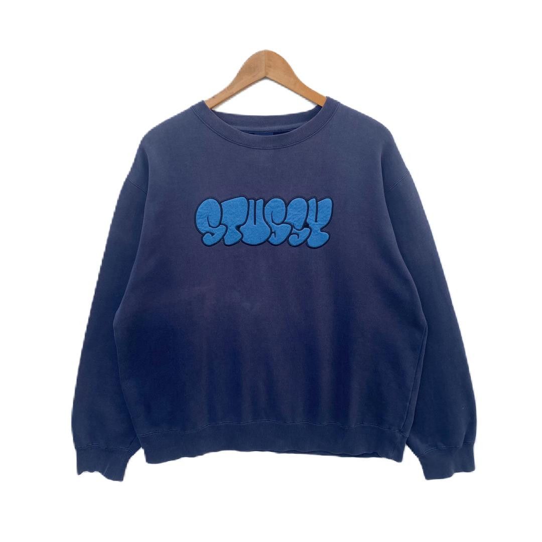 Stussy VINTAGE STUSSY GRAFFITI SWEATSHIRT MEDIUM LARGE DARK BLUE Size US M / EU 48-50 / 2 - 1 Thumbnail