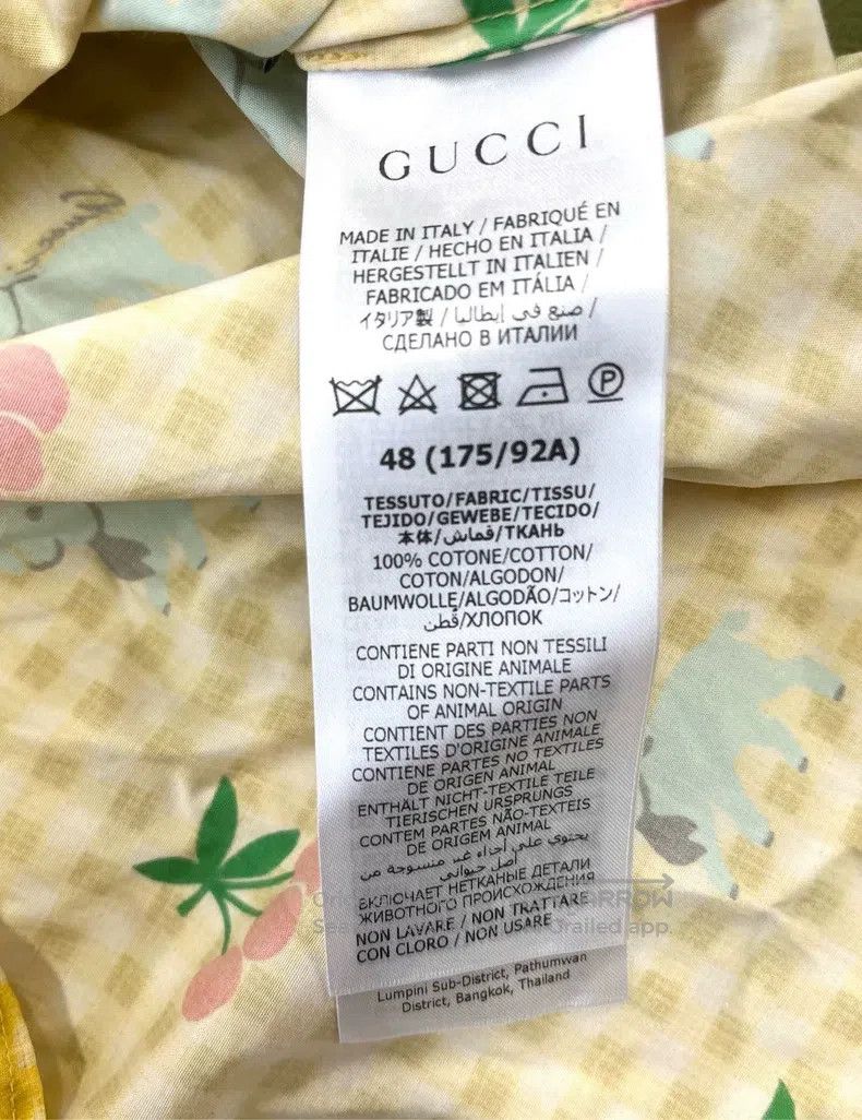 Gucci Gucci Co-branded yellow plaid cherry lamb logo short-sleev Size US M / EU 48-50 / 2 - 5 Thumbnail