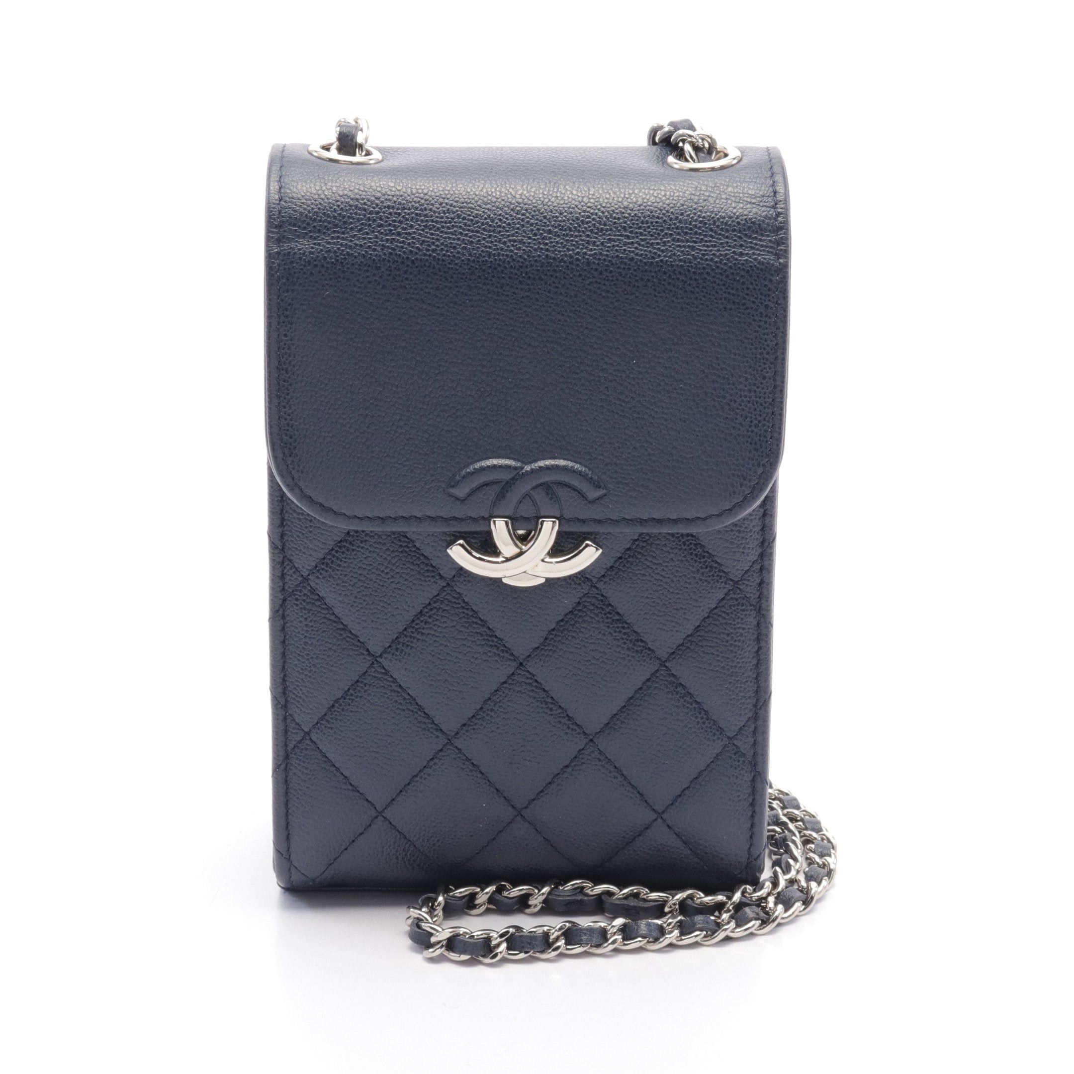 Chanel Chanel Matelasse Chain Shoulder Bag Caviar Skin Navy Silver Hardware Size ONE SIZE - 1 Thumbnail