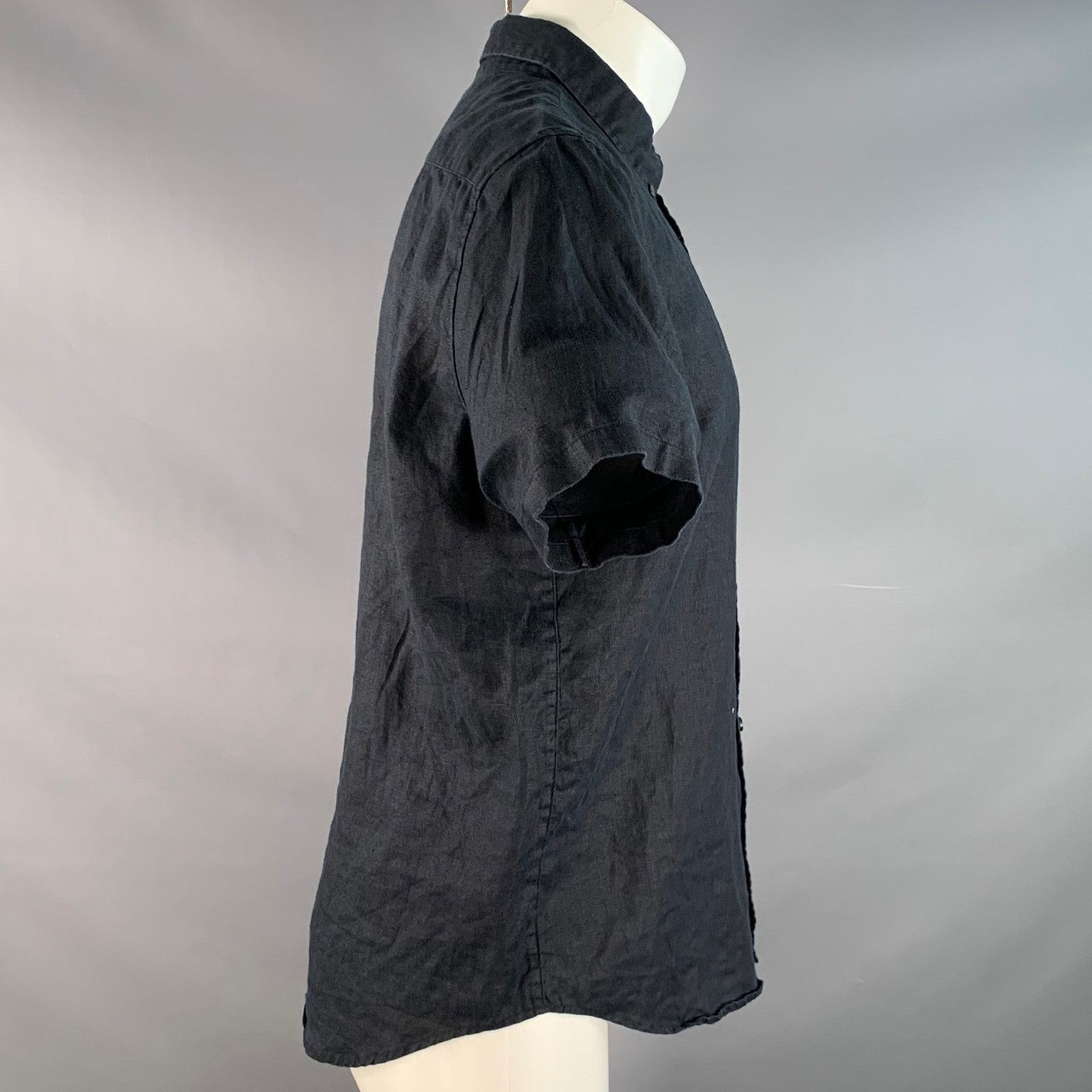 Everlane EVERLANE Size M Black Linen One pocket Short Sleeve Shirt Size US M / EU 48-50 / 2 - 2 Thumbnail