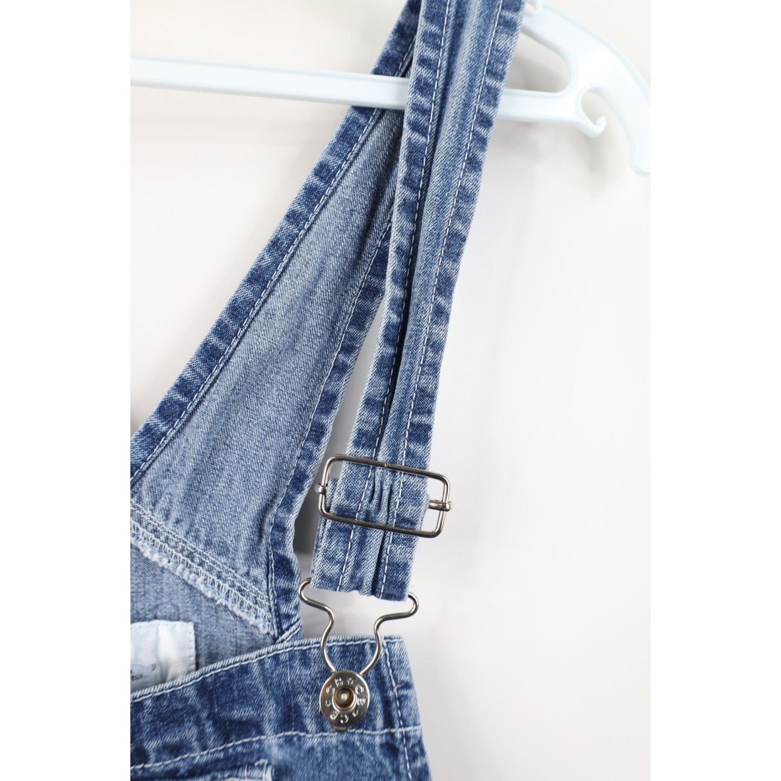 Vintage Vintage 90s Streetwear Faded Denim Jean Shortalls Overalls Size 28" / US 6 / IT 42 - 9 Thumbnail