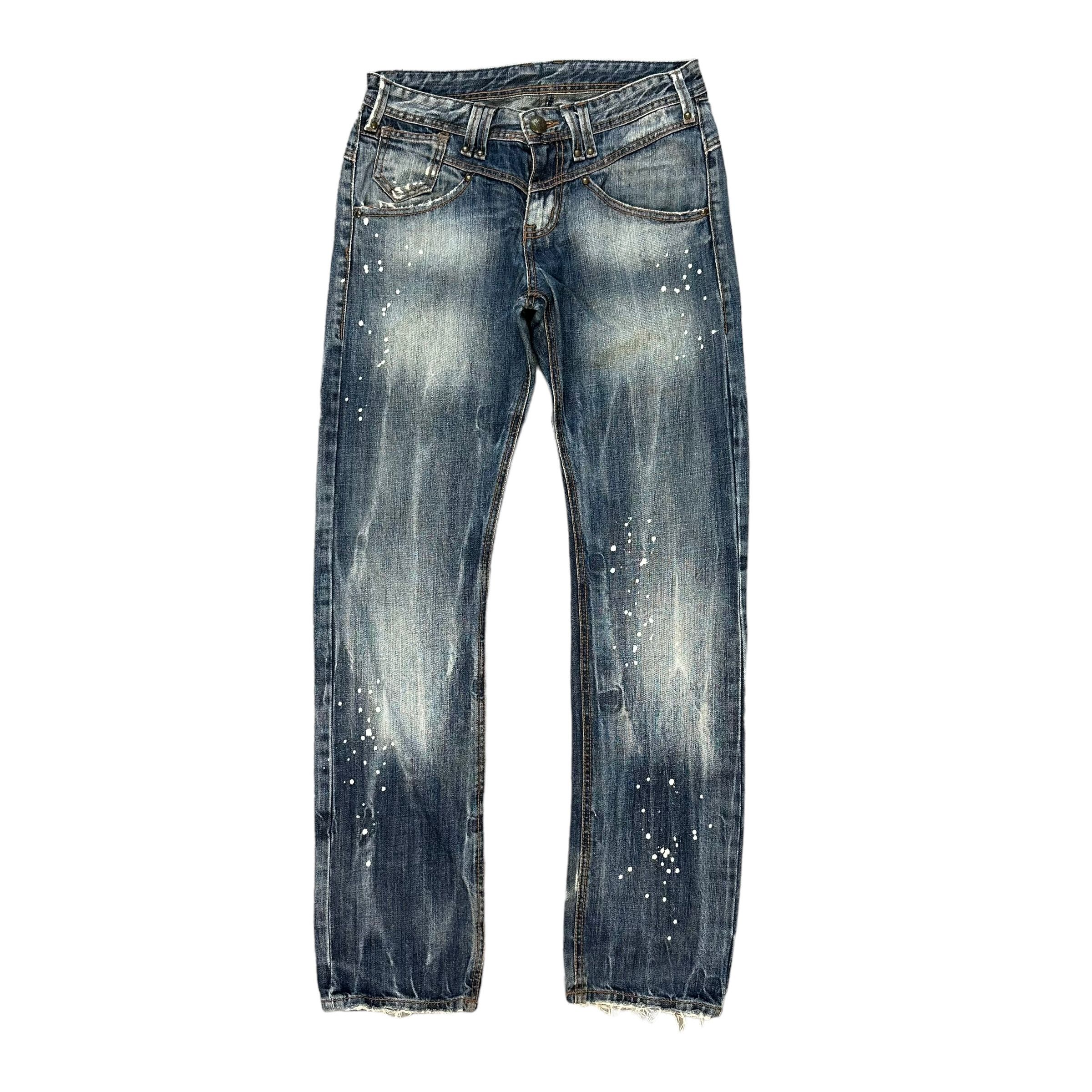 Japanese Brand RATTLE TRAP PAINT SPLATTERS DISTRESS DENIM PANT #8892-035 Size US 31 - 1 Thumbnail