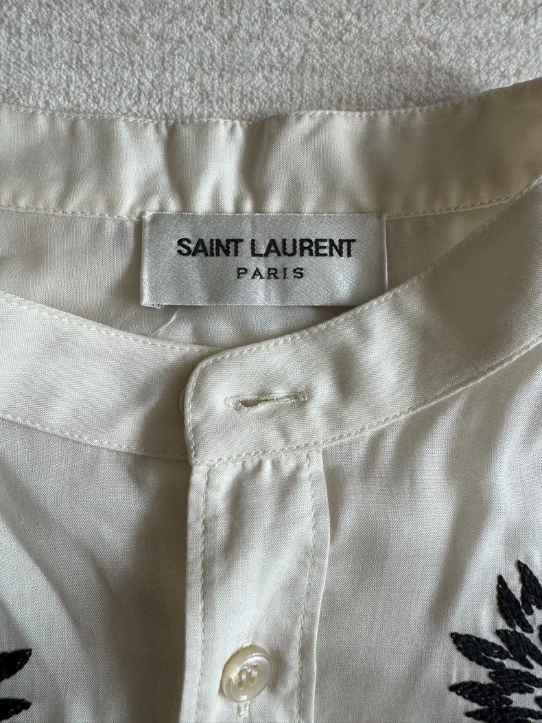 Saint Laurent Paris Saint Laurent Paris size 38 Floral embroidered shirt 2505- Size US M / EU 48-50 / 2 - 2 Thumbnail
