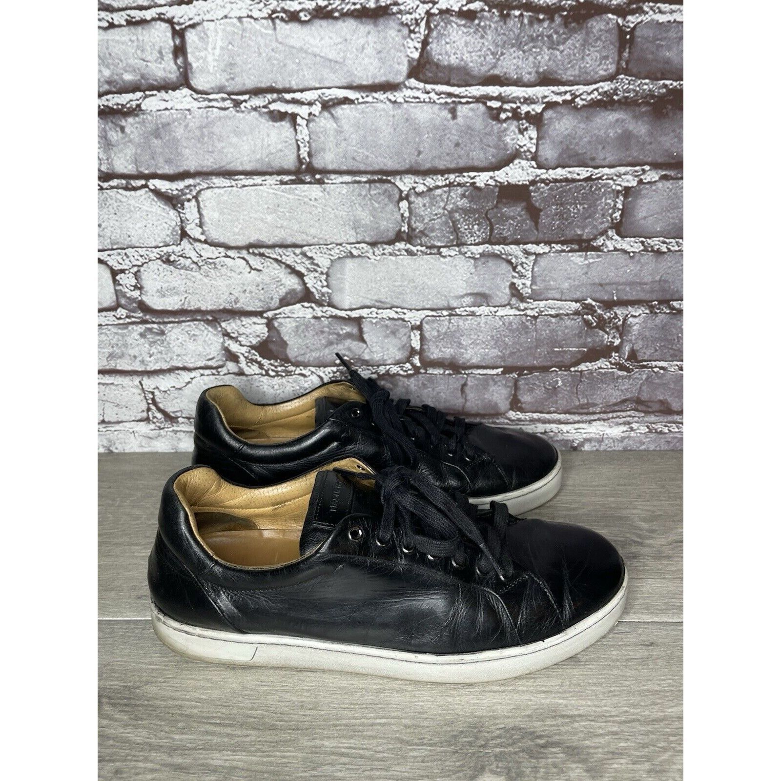 Magnanni Magnanni Elonso Black Leather Casual Lace Up Low Top Sneaker Size US 10 / EU 43 - 19 Thumbnail