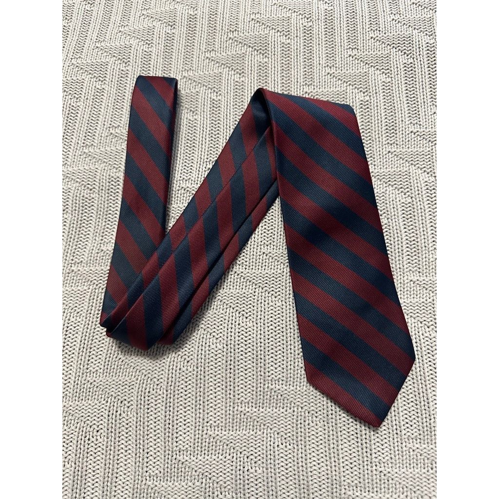 Vintage Vintage Stuart McGuire maroon and navy striped tie Size ONE SIZE - 1 Thumbnail