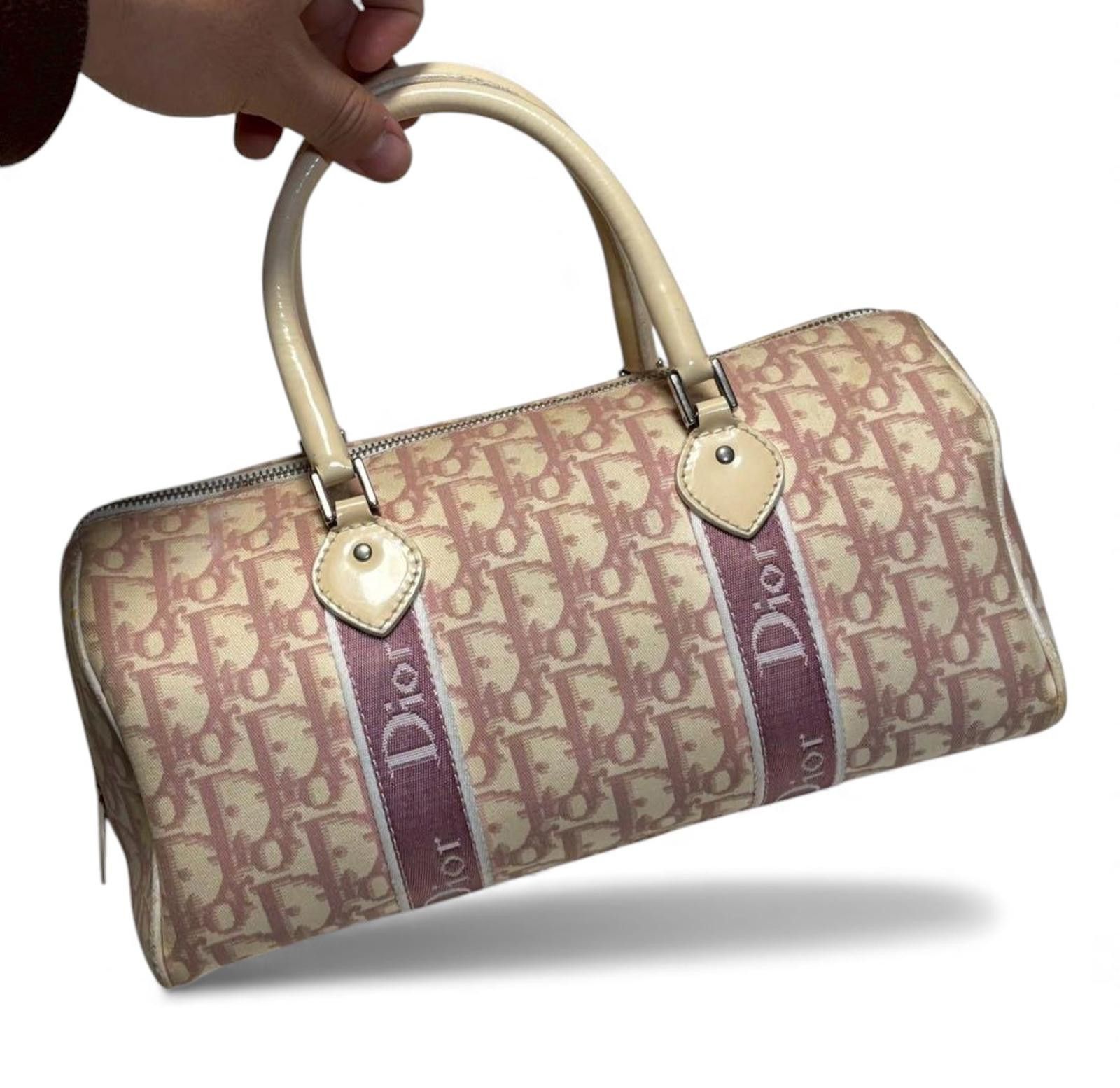 Other Dior - Vintage Pink Monogram Canvas Shoulder Bag Size ONE SIZE - 2 Thumbnail