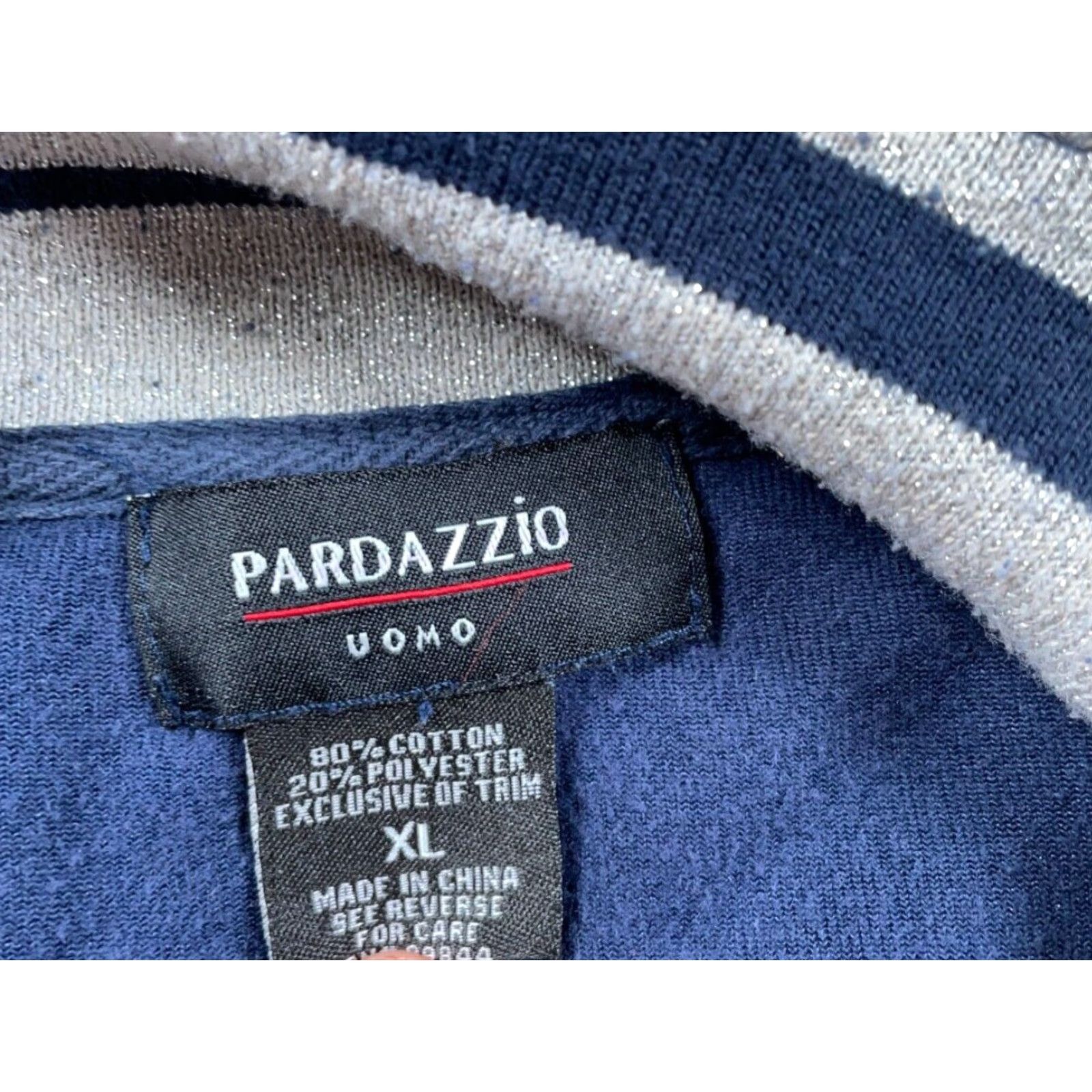 Velour VINTAGE Velour Tracksuit Jacket & Pants Men XL Dark Blue Silver Piping 90s Hip Hop Set Size 46R - 4 Thumbnail
