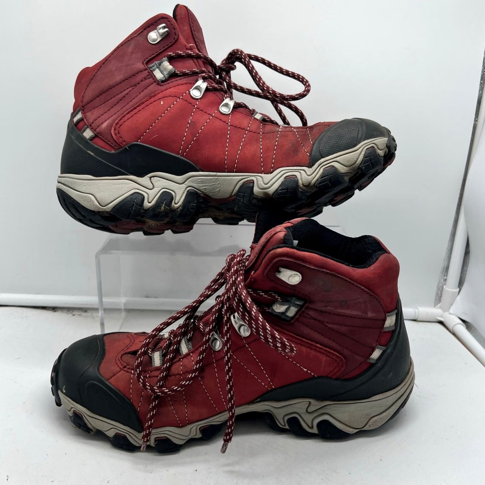Oboz OBOZ Bridger Mid Hiking Boots Womens 9.5 Red Leather Waterproof Size US 10 / IT 40 - 3 Thumbnail