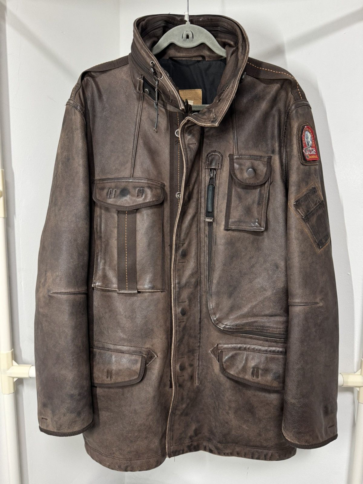 Parajumpers × Vintage Vintage Rare Parajumpers Distressed Real Leather Jacket Size US XL / EU 56 / 4 - 1 Thumbnail