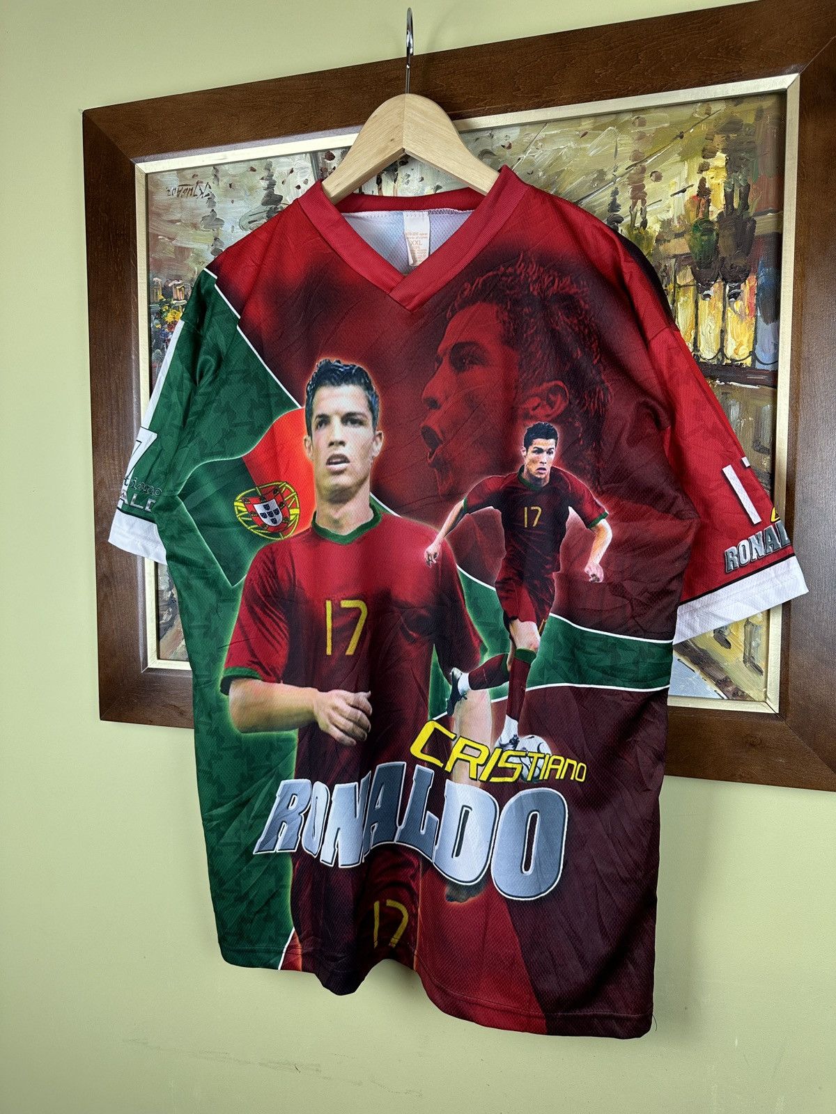 Vintage Vintage 2000s Cristiano Ronaldo all over print jersey Size US L / EU 52-54 / 3 - 2 Thumbnail