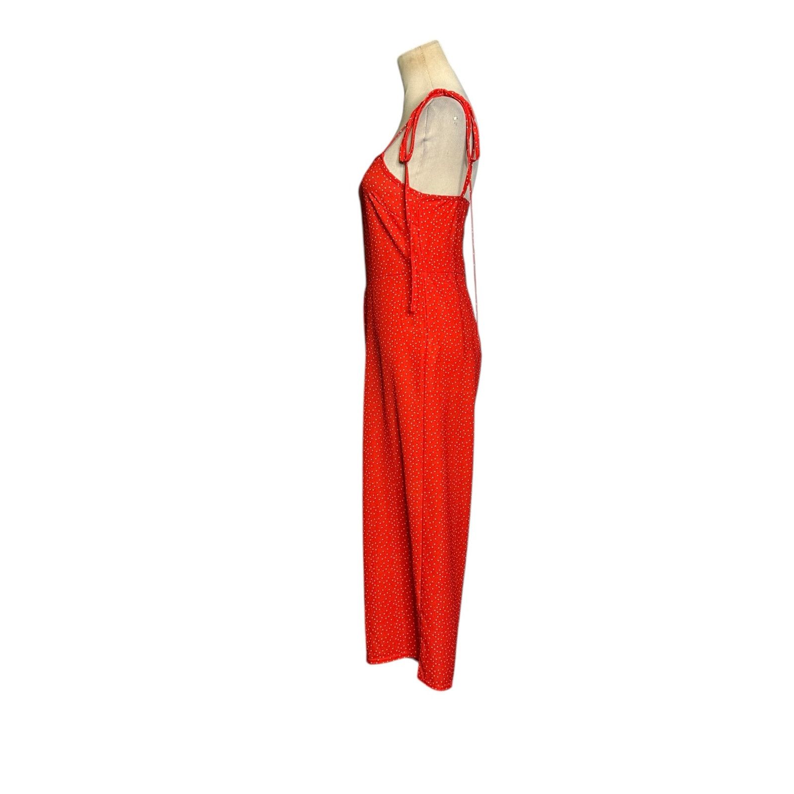 Boohoo Boohoo red white polka dots wide leg jumpsuit size 0 Size 25" / US 0 / IT 36 - 11 Thumbnail