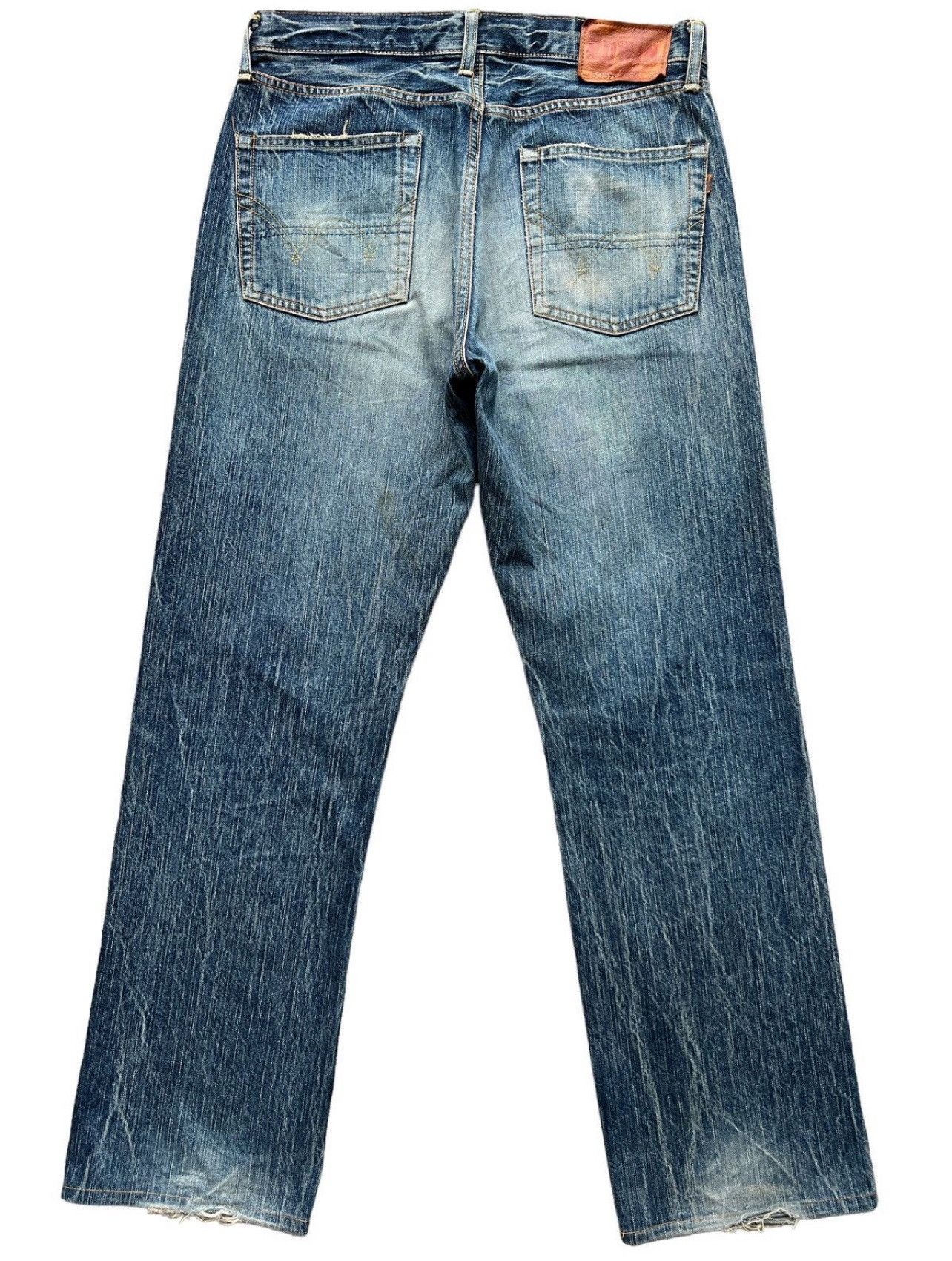 Edwin Vintage Edwin 505zx Selvedge Distressed Denim Jeans 33x31 Size US 33 - 3 Thumbnail