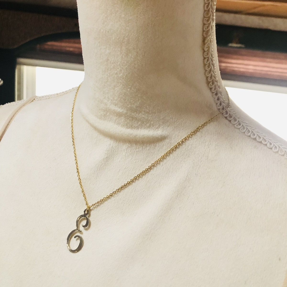 Handmade Handcrafted vintage gold fancy monogram initial necklace Size ONE SIZE - 3 Thumbnail
