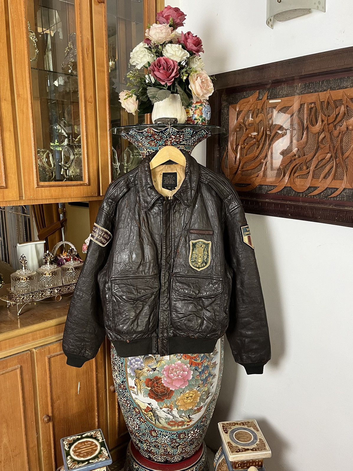 Avirex SUPER RARE! 1987 Avirex A-2 WW II Photograph Leather Jacket Size US M / EU 48-50 / 2 - 1 Thumbnail