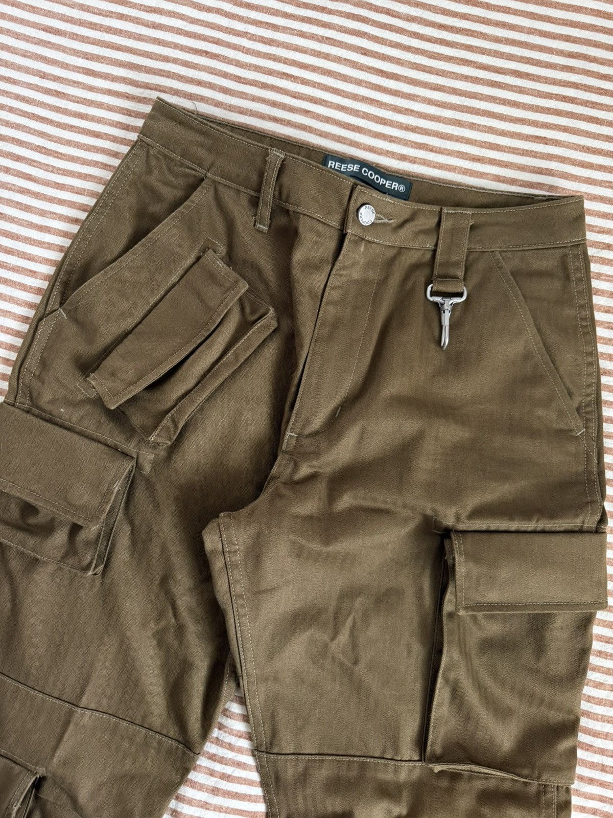 Reese Cooper Cotton Herringbone Cargo Pants Coyote Brown Size US 28 / EU 44 - 3 Thumbnail