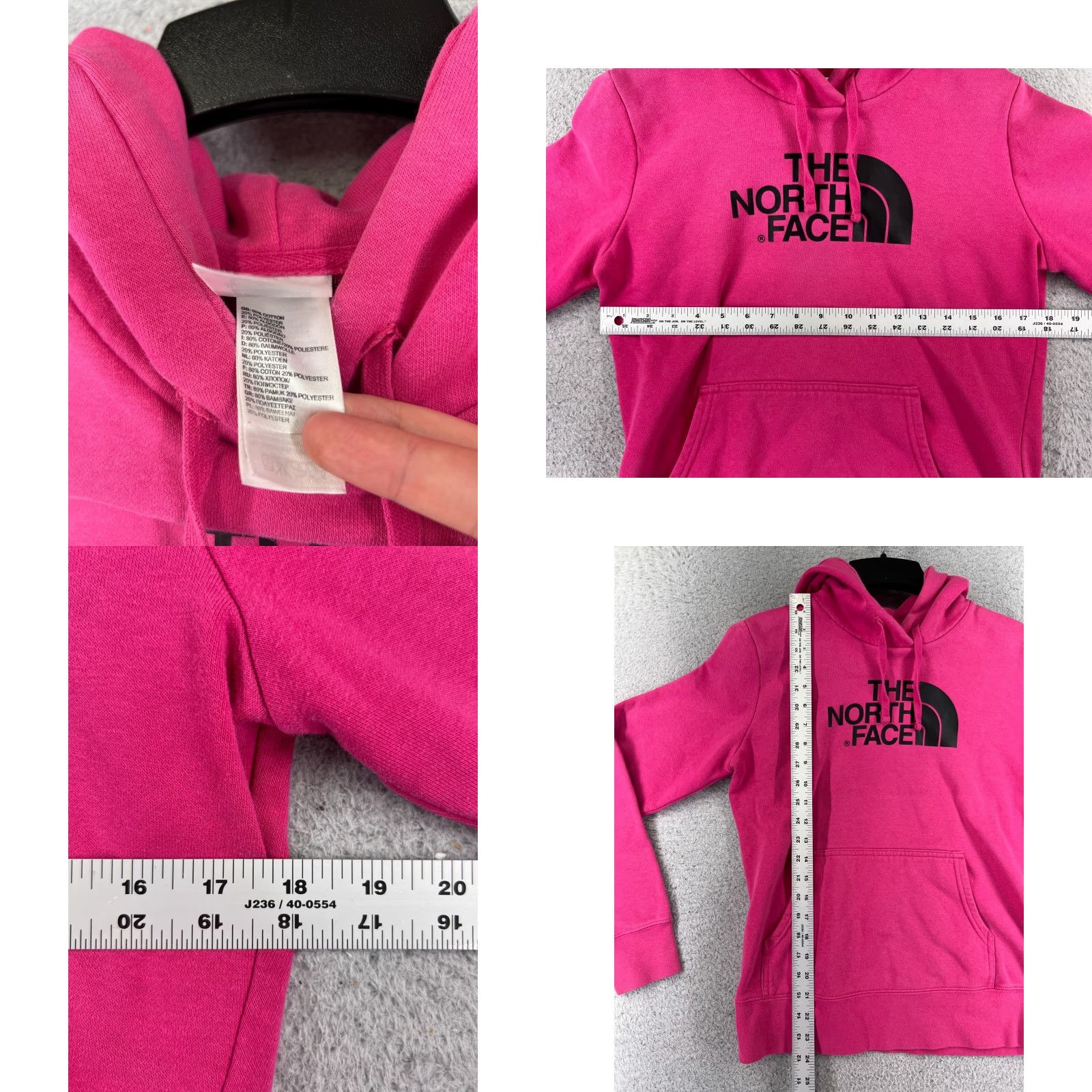 The North Face VINTAGE The North Face Hoodie Sweater Womens Small Pink Cotton Jersey Pullover Logo Pocket Activewear Size S / US 4 / IT 40 - 8 Thumbnail