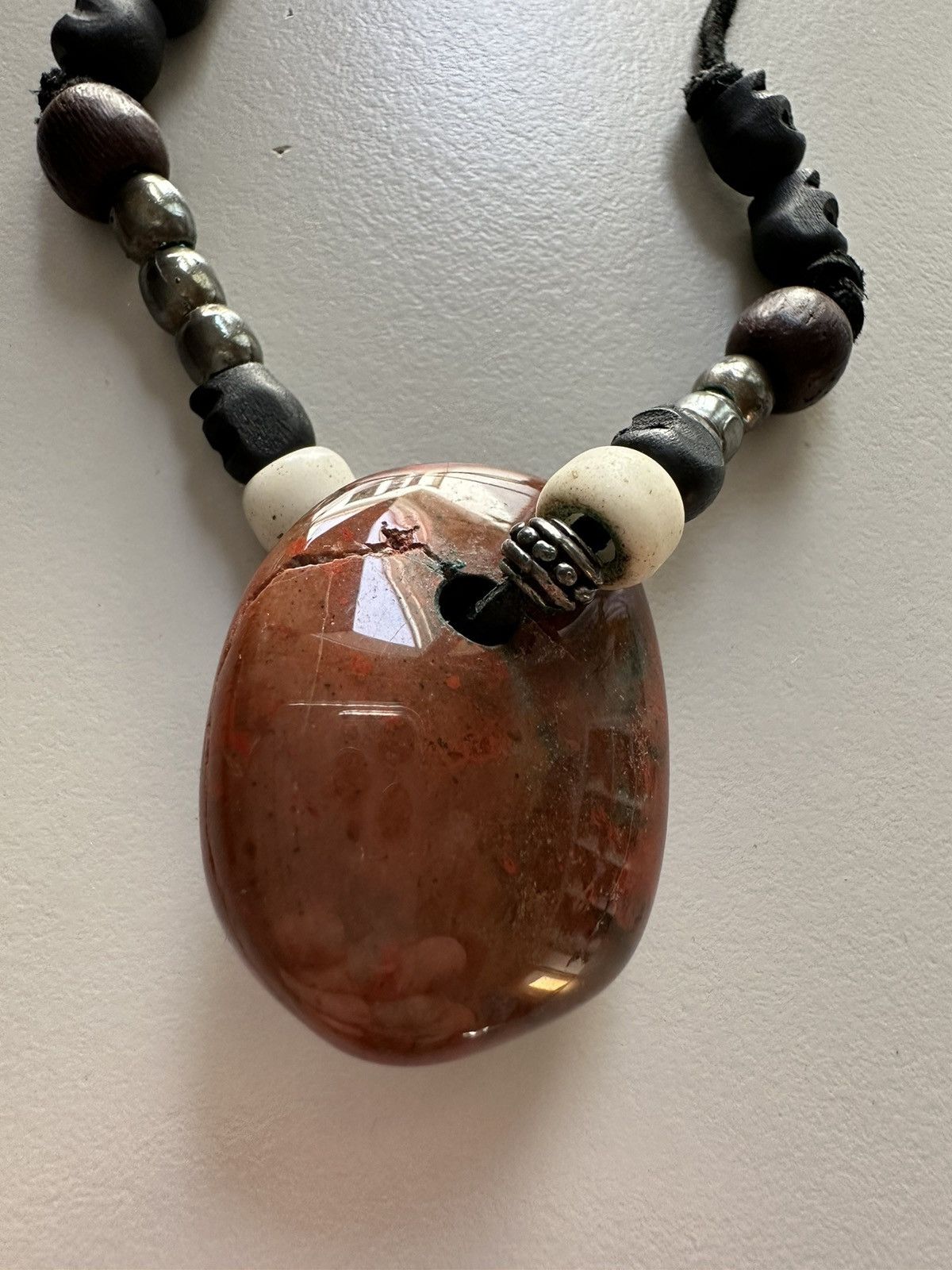 Saint Laurent Paris Saint Laurent ss15 psych rock stone/leather necklace Size ONE SIZE - 3 Thumbnail