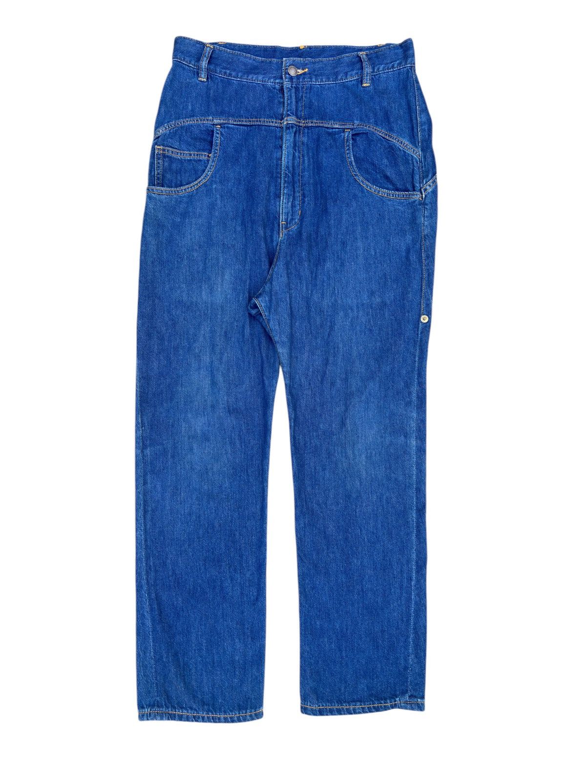 Issey Miyake × Ne-Net Mercibeaucoup jevous emprie drop crotch Denim Jeans Japan Size 32" / US 10 / IT 46 - 2 Thumbnail