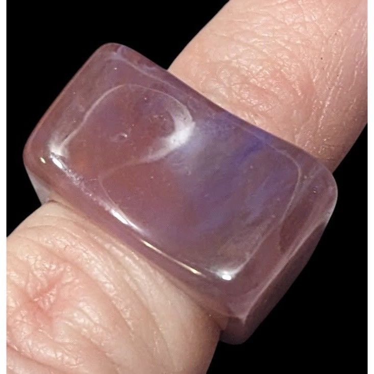 Other Chunky Abstract Pink And Purple Swirl Retro Statement Ring S Size ONE SIZE - 6 Thumbnail