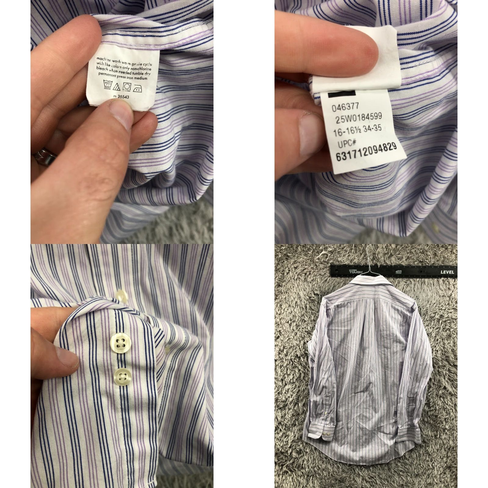 Chaps Chaps Shirt Mens L Long Sleeve Button-Down Collar Striped Wrinkle Free Knit Easy Care Classic Modern Tailored Size US L / EU 52-54 / 3 - 8 Thumbnail