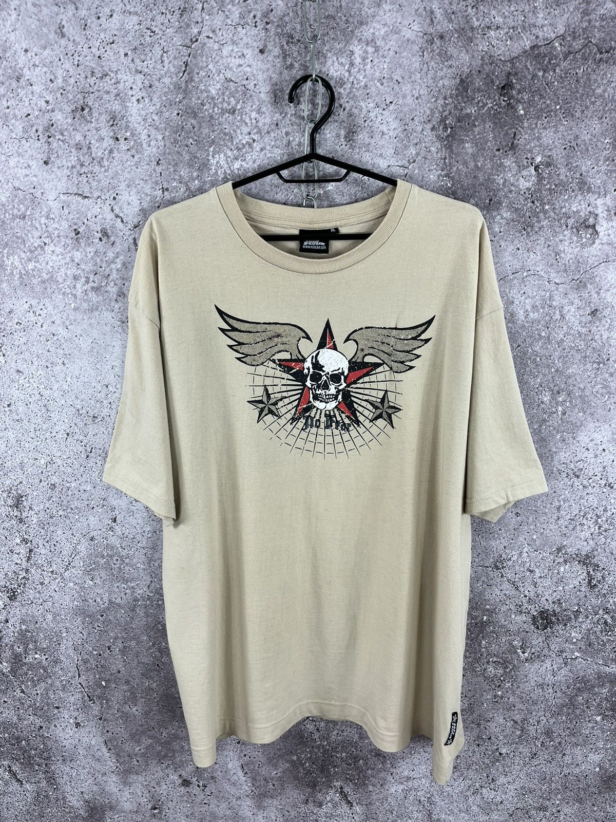 No Fear × Vintage No Fear Vintage T-Shirt Big Logo Scull Y2K Beige Size XL Size US XL / EU 56 / 4 - 1 Thumbnail