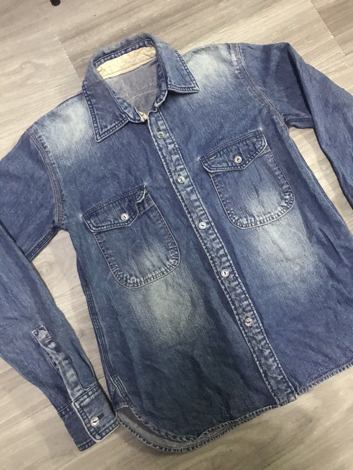 Buzz Rickson's × Indigo Reproduction USN Chambray Work Shirt Size US M / EU 48-50 / 2 - 5 Thumbnail