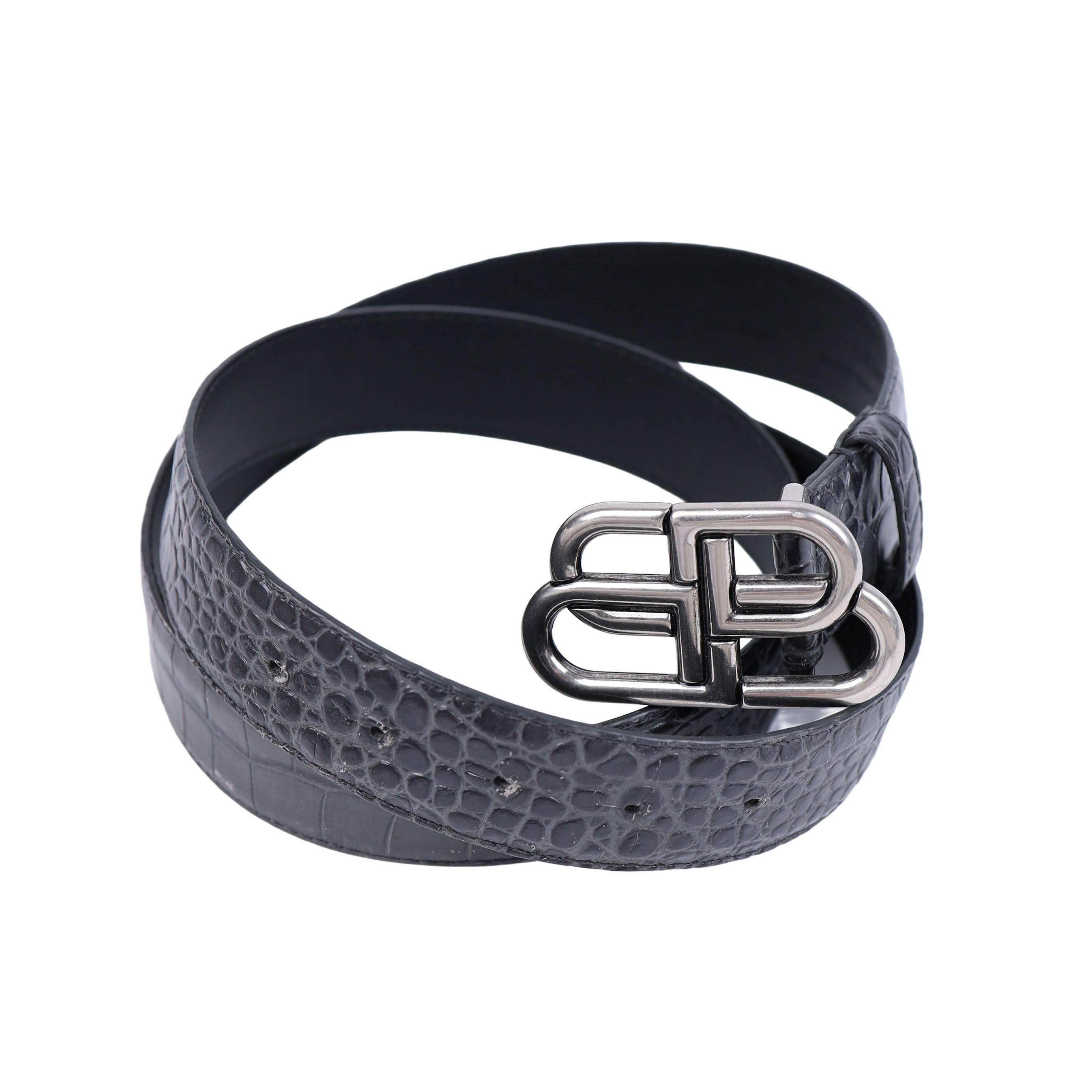 Balenciaga BALENCIAGA BB BELT CROC BELT Size 34 - 1 Thumbnail