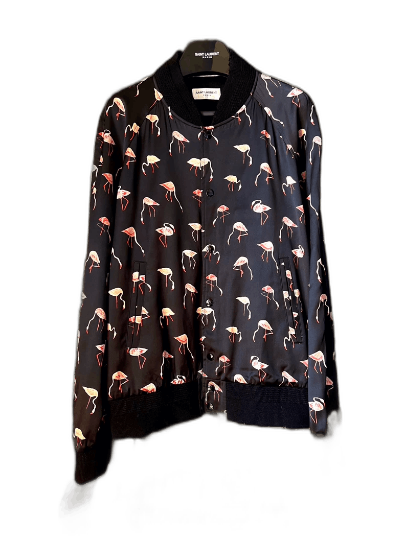 Saint Laurent Paris saint laurent flamingo silk bomber jacket Size US S / EU 44-46 / 1 - 1 Thumbnail