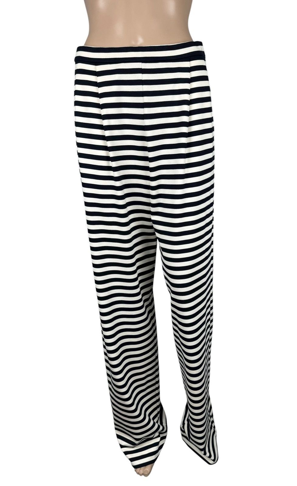 Max Mara Max Mara Striped Pants Wide Leg Viscose Jersey size US8 UK10 Size 28" / US 6 / IT 42 - 2 Thumbnail