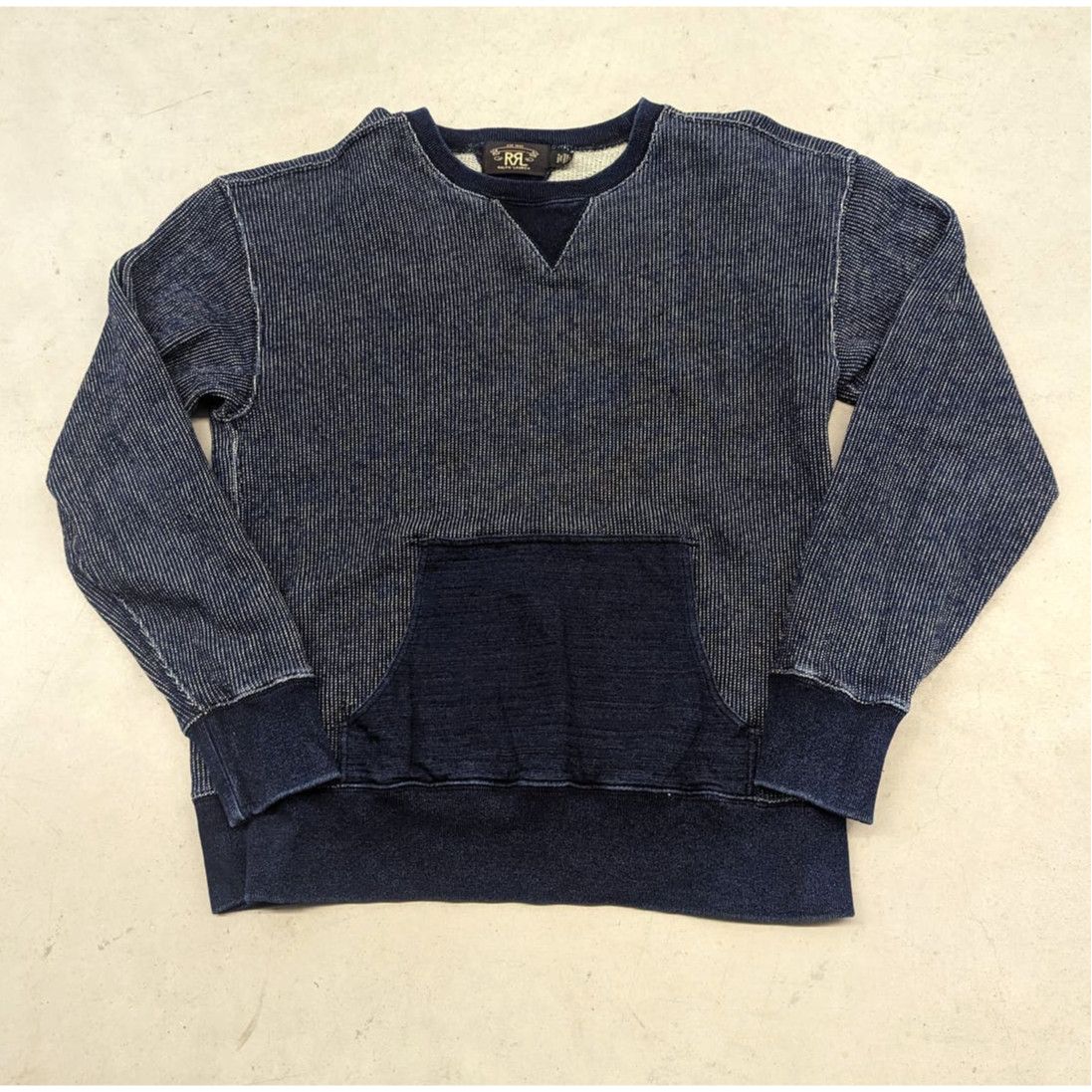 image of Rrl Ralph Laurent Navy Blue Pocket Sweater, Men's (Size Large)