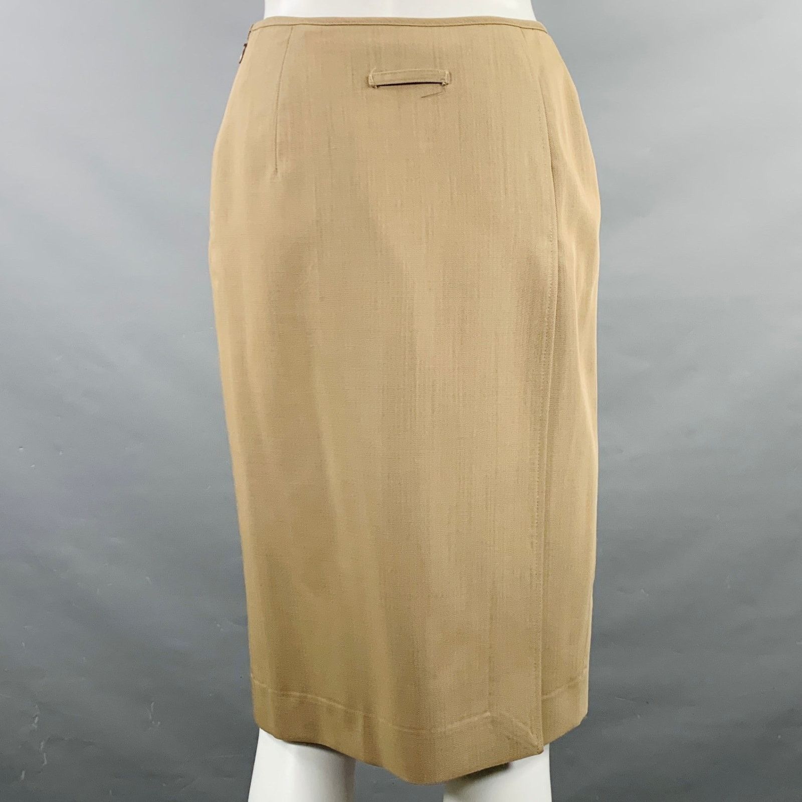 Jean Paul Gaultier JEAN PAUL GAULTIER 6 Beige Wool Single Breasted Skirt Suit Size 28" / US 6 / IT 42 - 5 Thumbnail