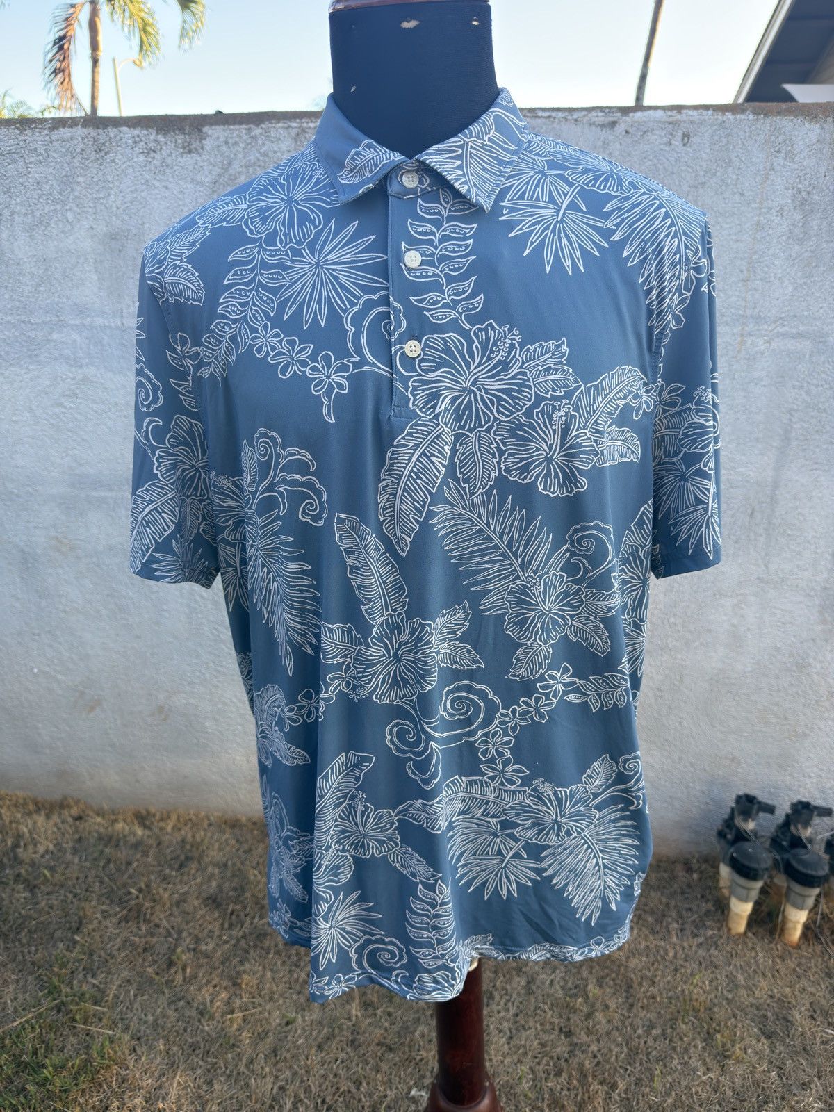 Reyn Spooner PreOwned Reyn Spooner Brrr Polo Shirt Hawaiian Blue Men's L Size US L / EU 52-54 / 3 - 1 Thumbnail