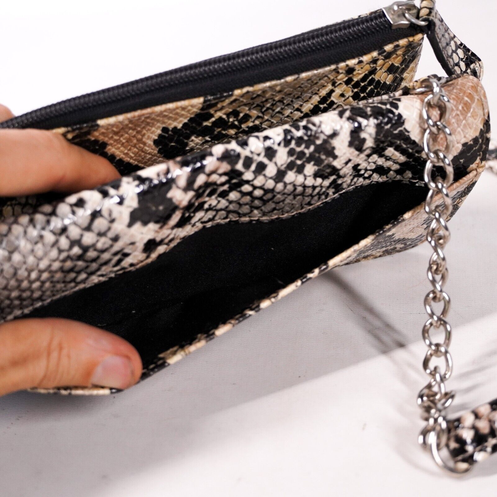 Other Reptile Snake Skin Lizard Bag Satchel Handbag Purse Tan Size ONE SIZE - 5 Thumbnail
