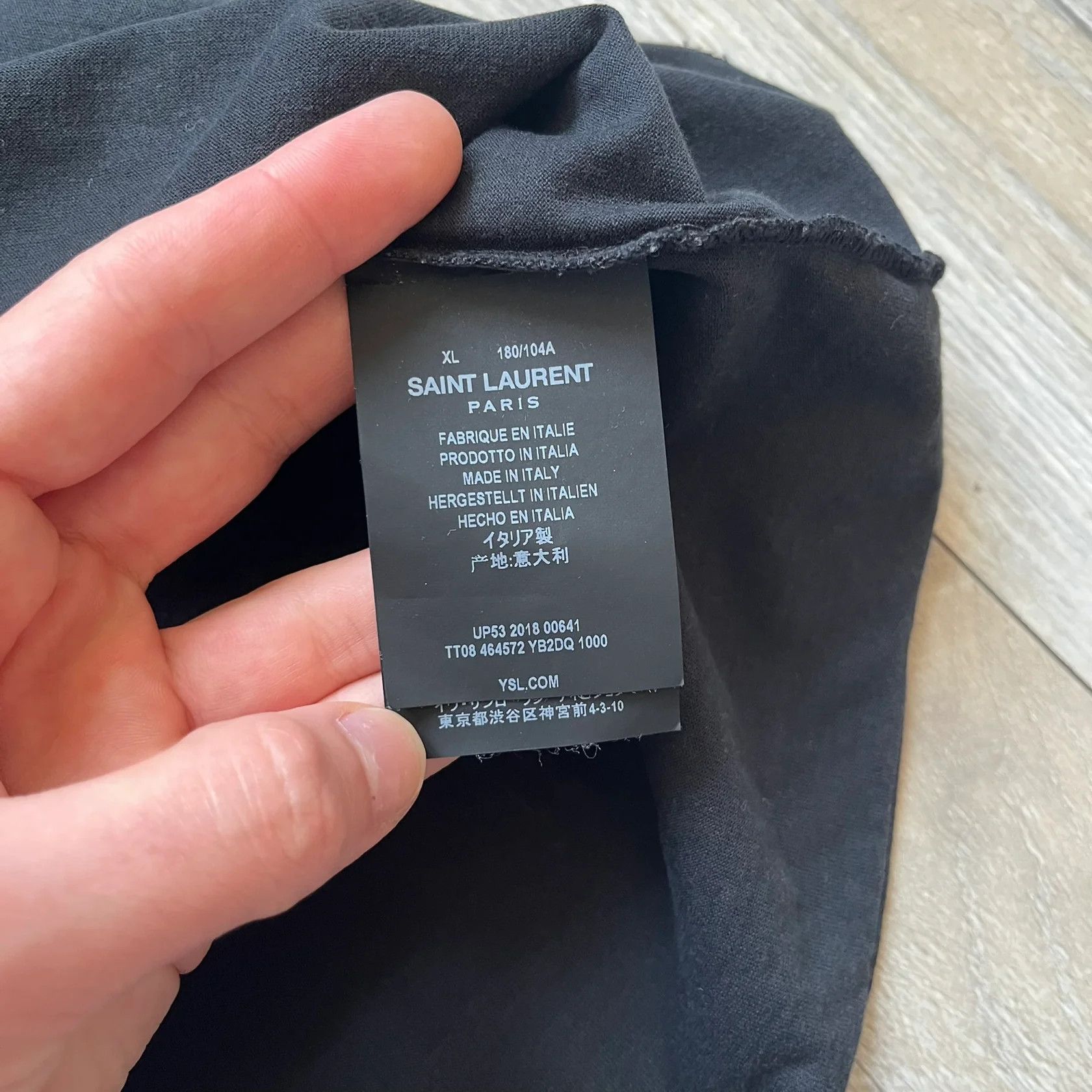 Saint Laurent Paris Saint Laurent 2018 Black Logo Tee Size US XL / EU 56 / 4 - 6 Thumbnail