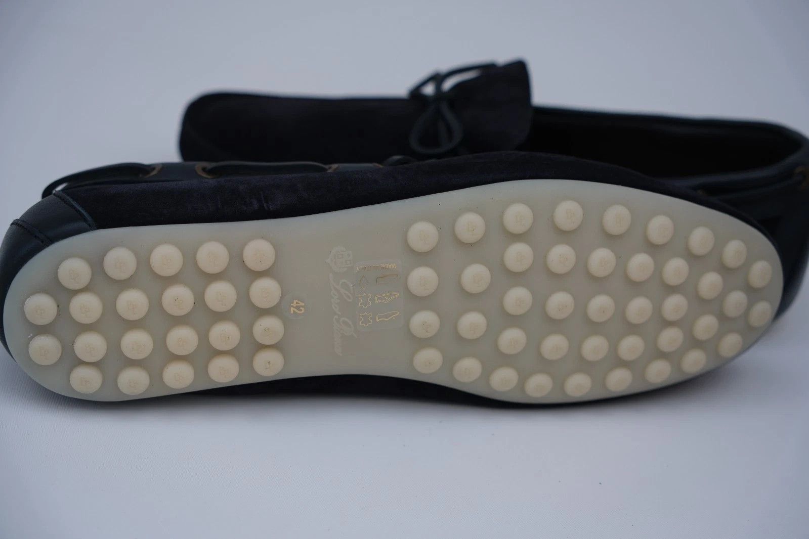 Loro Piana New Loro Piana Dot Sole Navy Suede Loafers UK 8 US 9 EU 42 Size US 9 / EU 42 - 7 Thumbnail