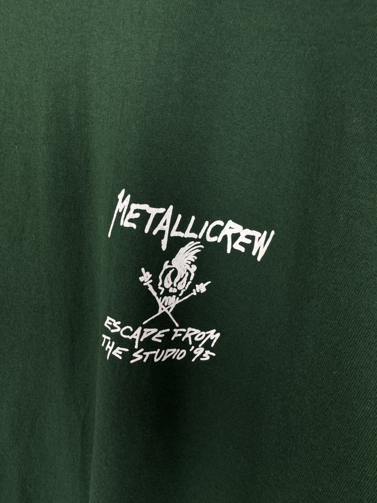 Band Tees × Vintage 1995 Vintage Metallica Crew Single Stitch Green T-Shirt Size US XL / EU 56 / 4 - 5 Thumbnail