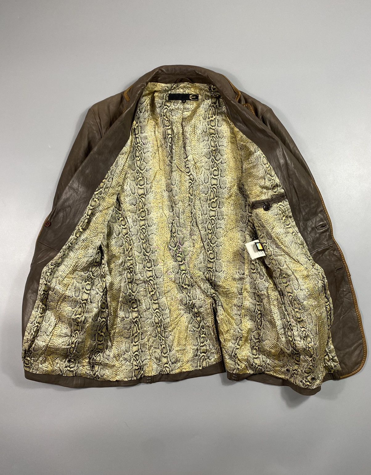 Just Cavalli × Roberto Cavalli Archive! Deconstructed Leather Blazer Jacket Size US S / EU 44-46 / 1 - 2 Thumbnail