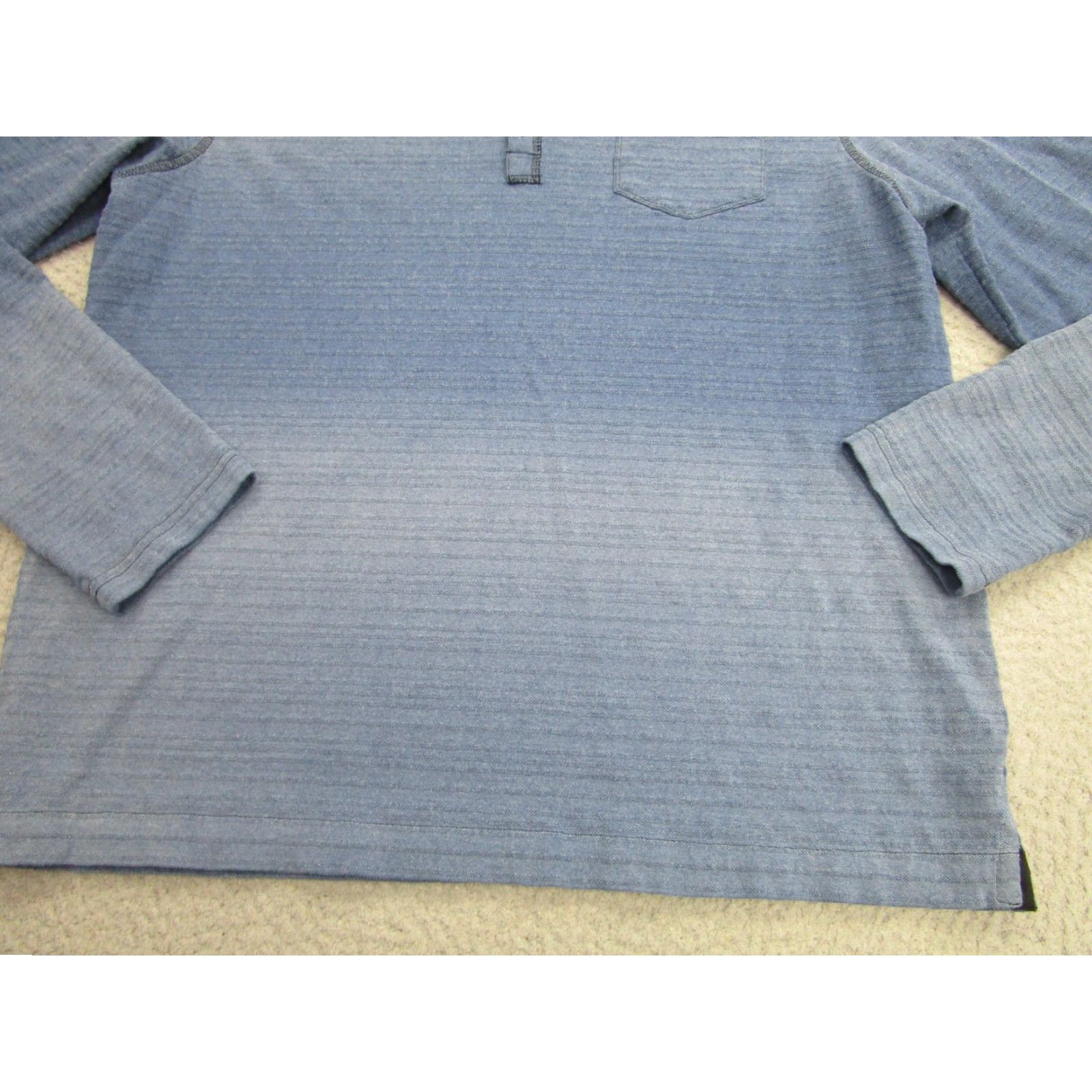 Carbon2Cobalt CARBON2COBALT Men's Large Blue Ombre Gradient Henley Long Sleeve Pocket Shirt Size US L / EU 52-54 / 3 - 2 Thumbnail