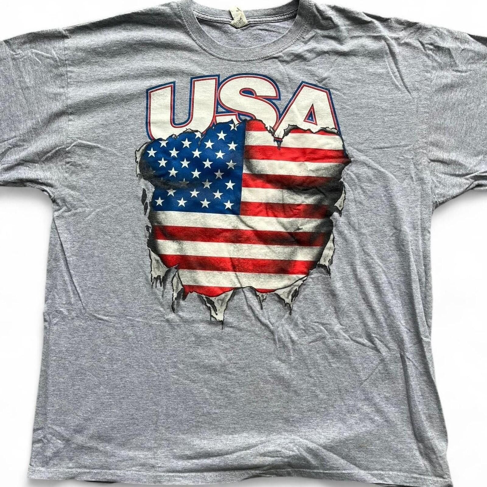 Jerzees U.S.A. American Flag Graphic Jerzees XL T-Shirt Size US XL / EU 56 / 4 - 1 Thumbnail
