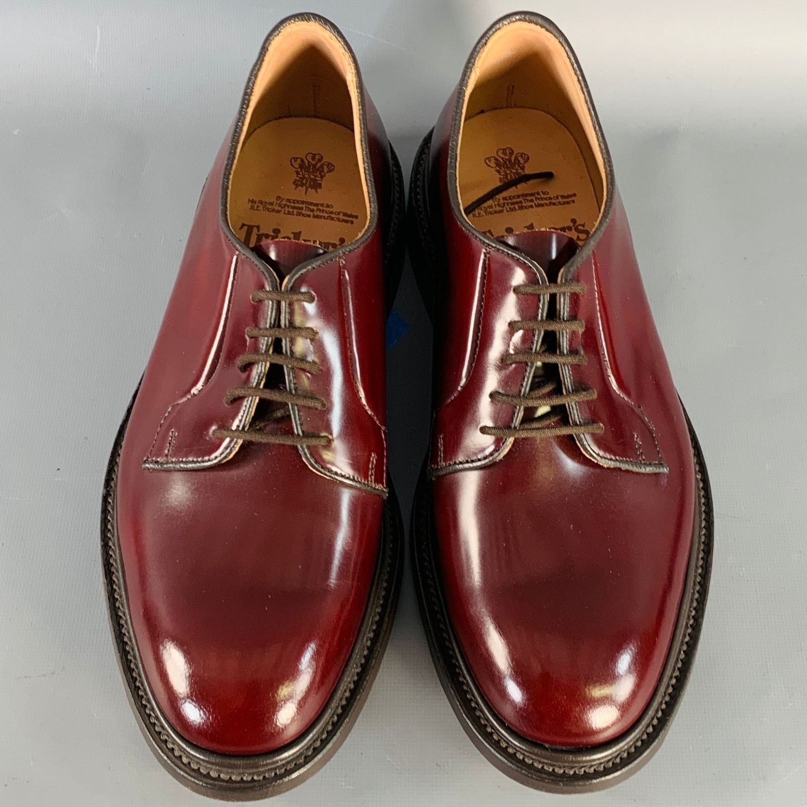 Tricker's TRICKER'S LONDON Bookbinder Leather Derby Lace-Up Shoes Size US 8 / EU 41 - 4 Thumbnail