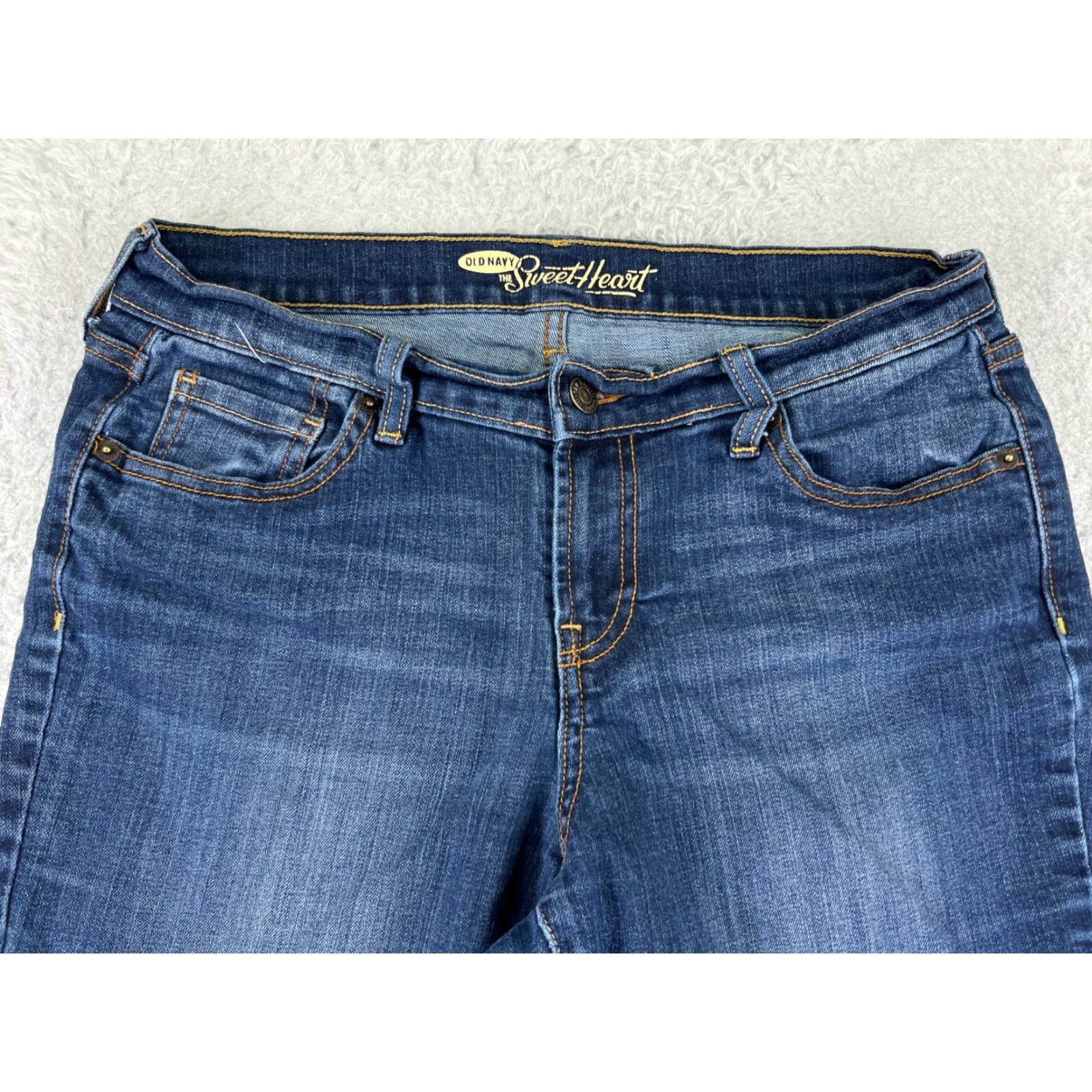 Old Navy Old Navy Jeans Womens 6 Blue Denim Skinny 5-Pocket Regular Crop Comfort Slimming Stretch Cotton Blend Size 28" / US 6 / IT 42 - 4 Thumbnail